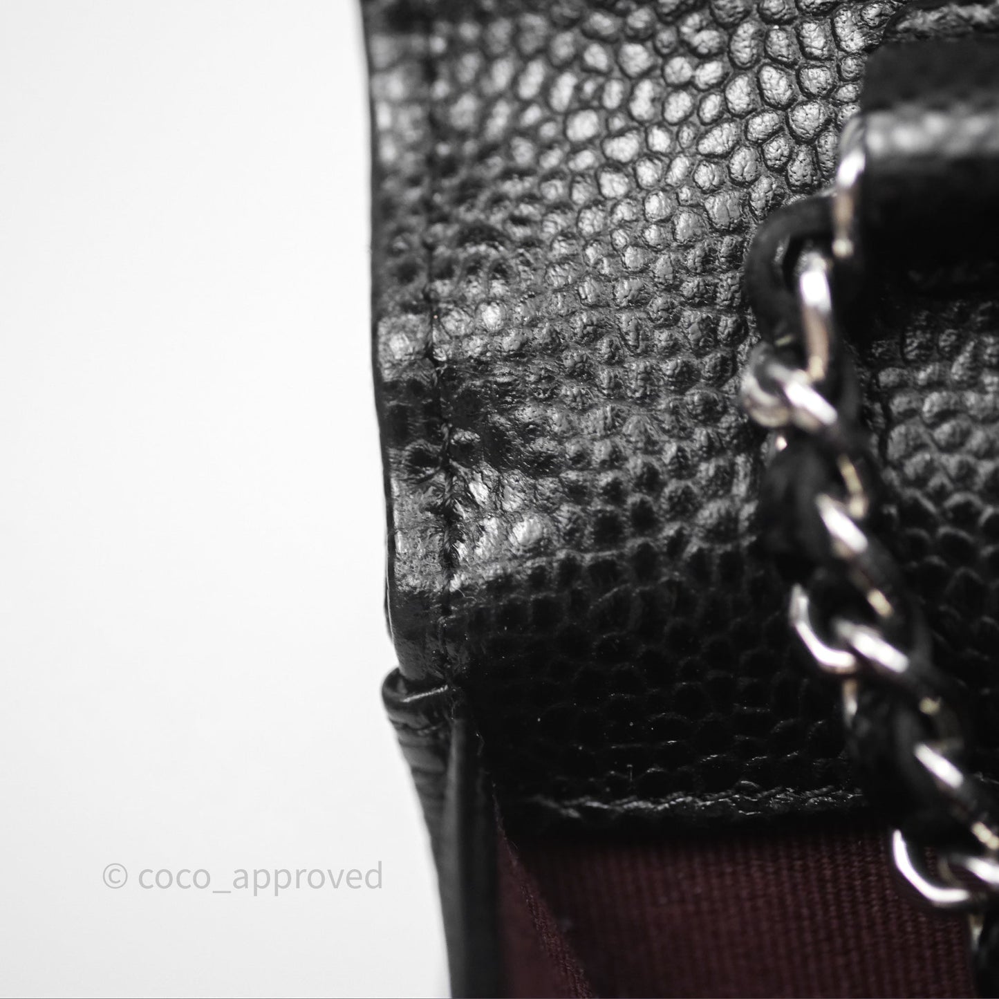 Chanel Quilted Classic Wallet on Chain WOC Black Caviar Silver Hardware