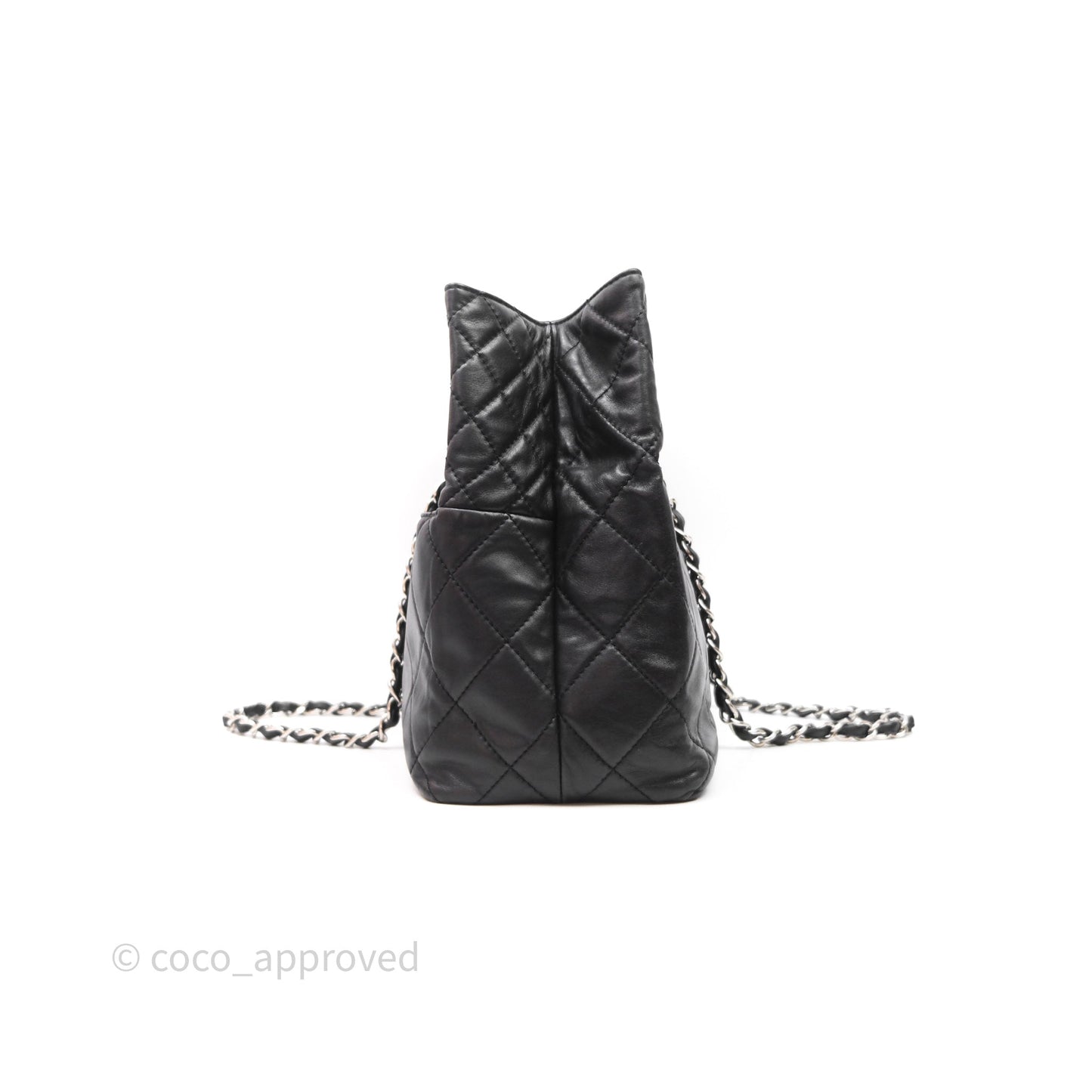 Chanel In The Business Tote Bag Black Calfskin Silver Hardware