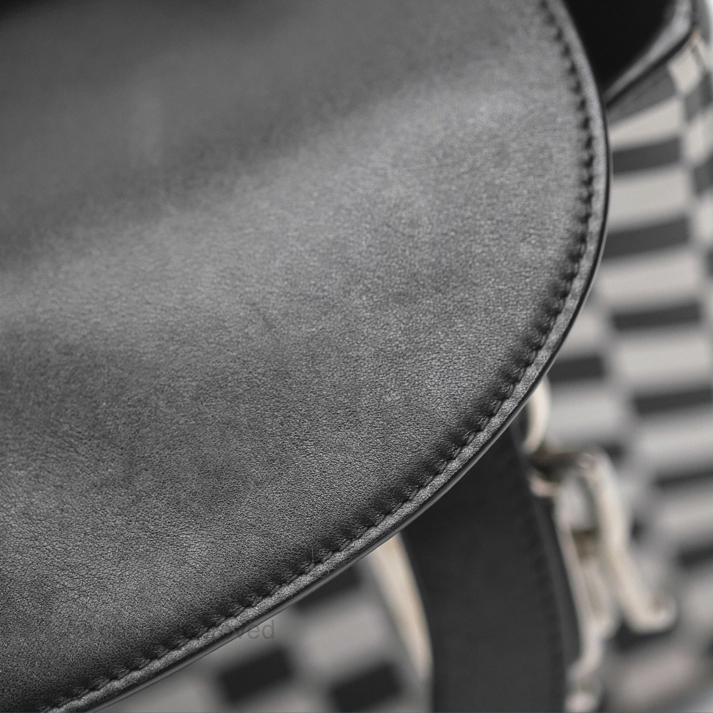 Christian Dior Medium Lady Dior Checkered Black/ White Calfskin
