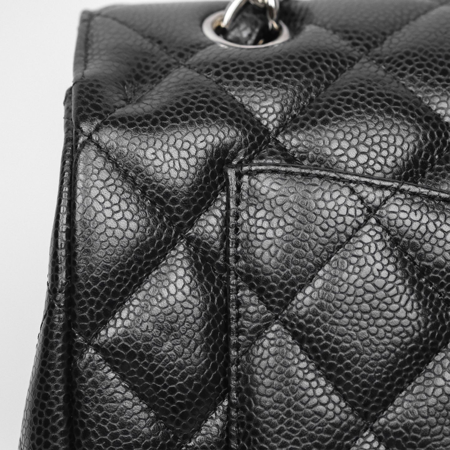 Chanel Maxi Single Flap Quilted Black Caviar Silver Hardware