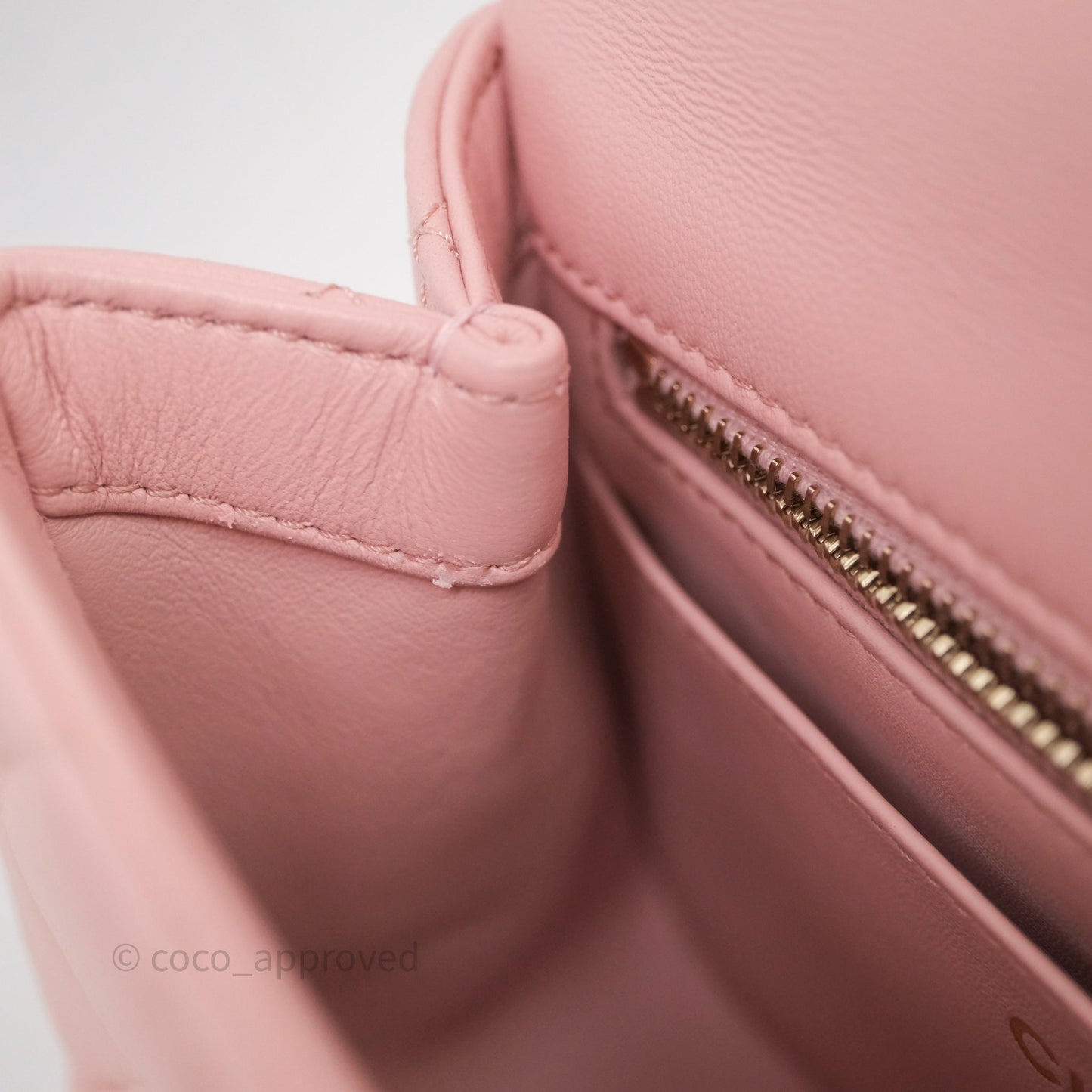 Chanel Quilted Mini Square Flap with Camellia Adjustable Chain Pink Clair Lambskin