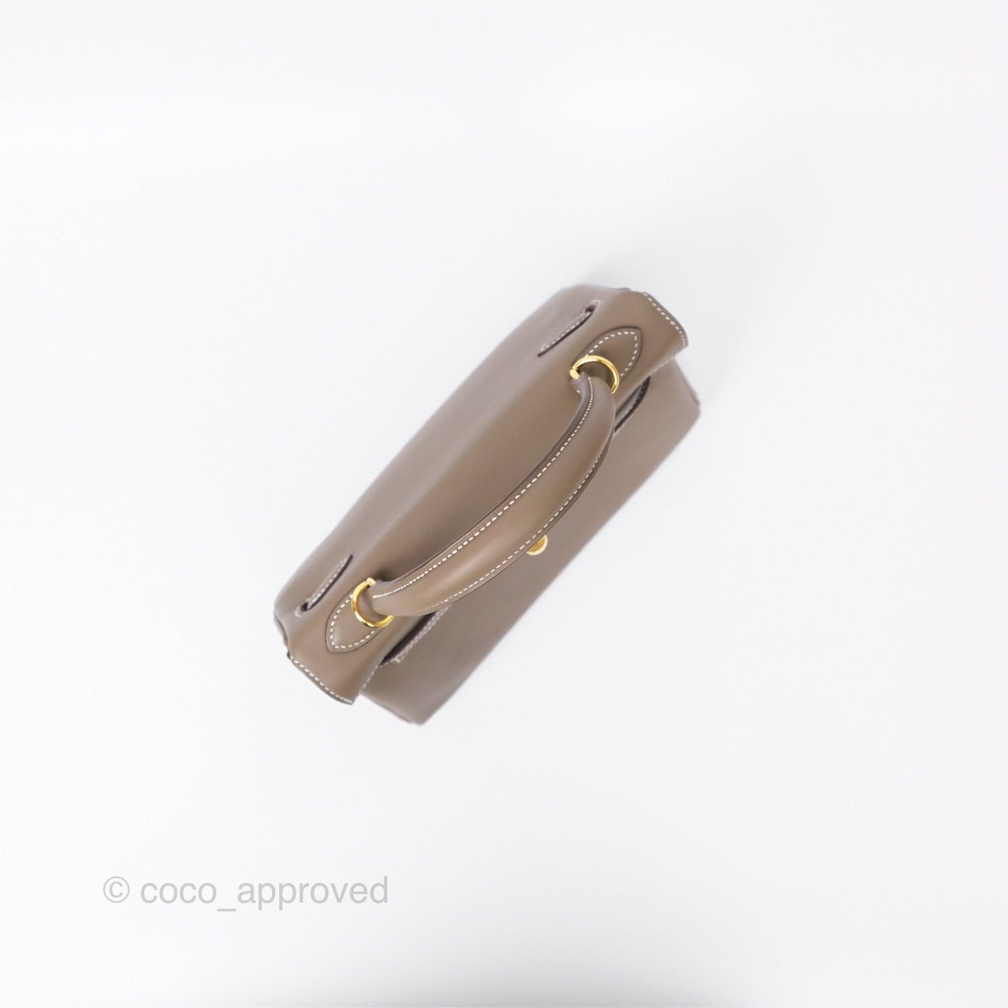 Hermès Retourne Kelly 25 Etoupe 18 Swift Gold Hardware