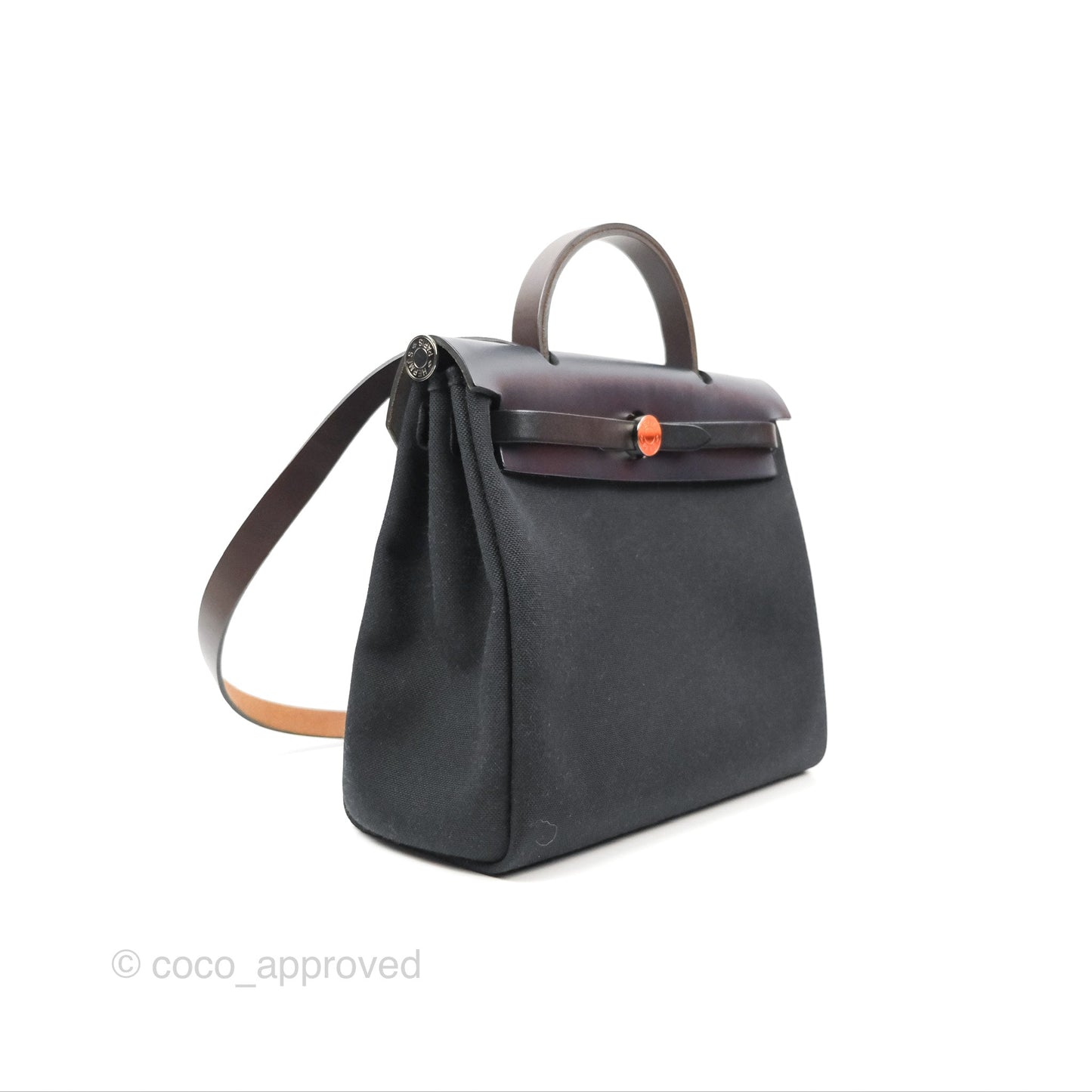 Hermès Herbag Zip 31 Black/Navy Canvas Palladium Hardware