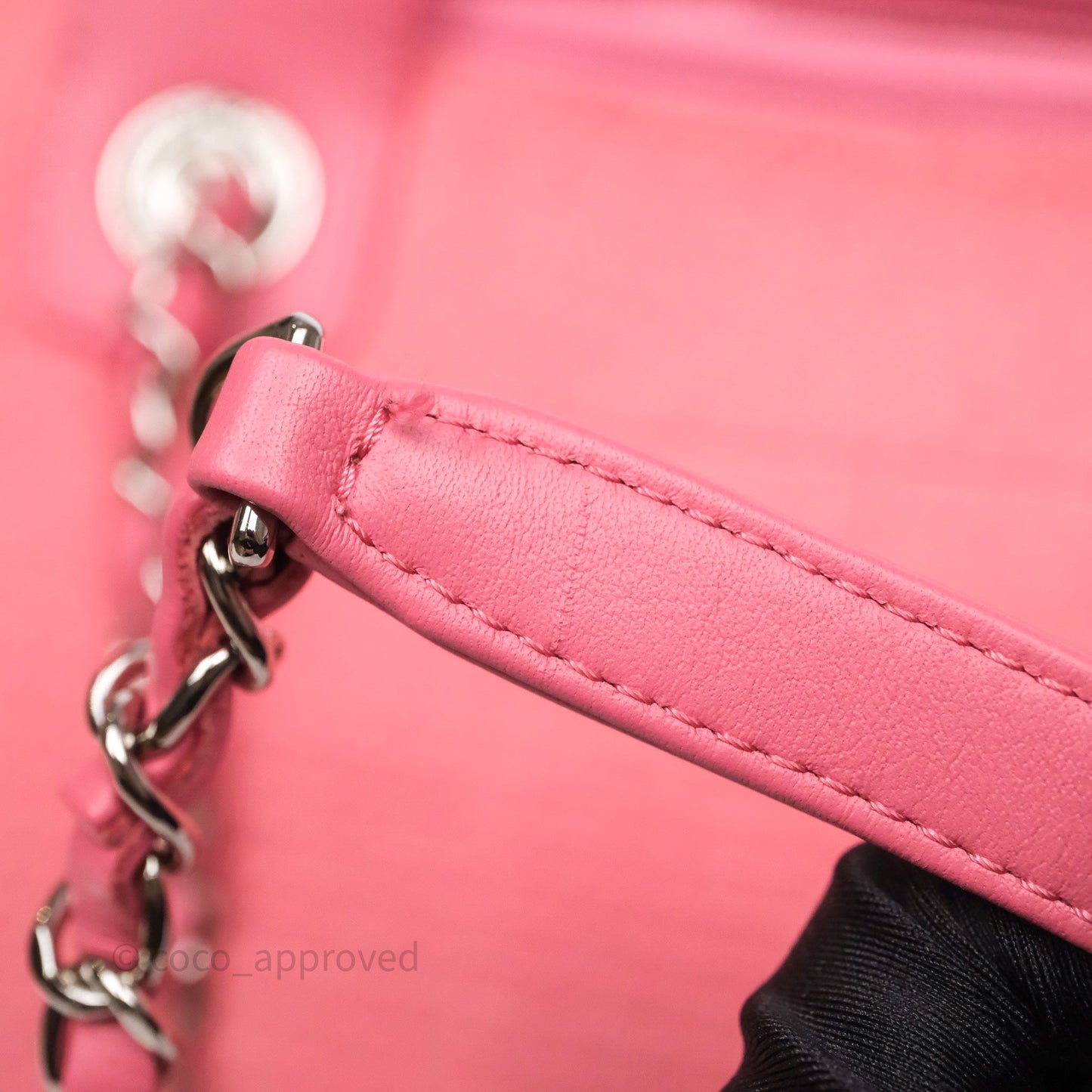 Chanel New Small Deauville Tote Pink Cotton Sliver Hardware