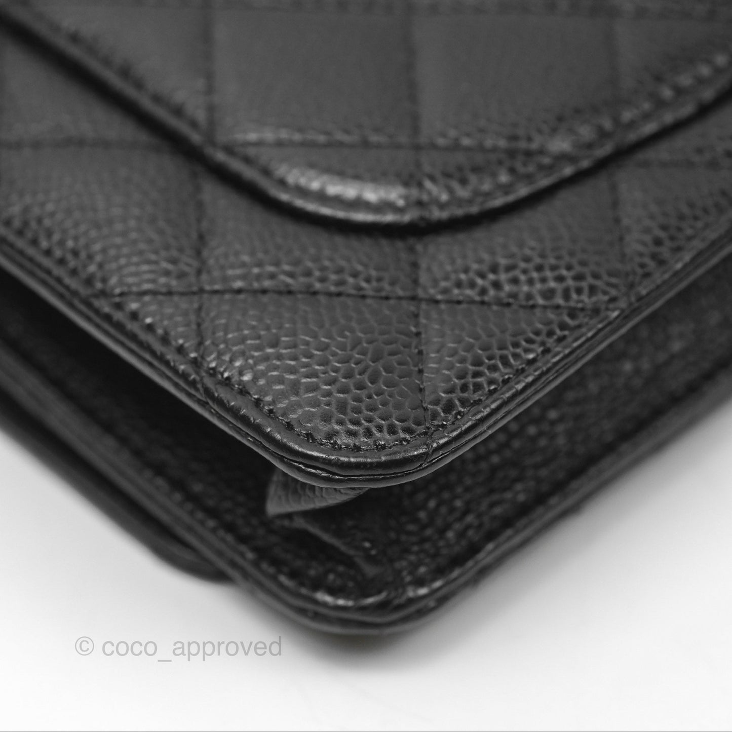 Chanel Quilted Classic Wallet On Chain WOC Black Caviar Gold Hardware