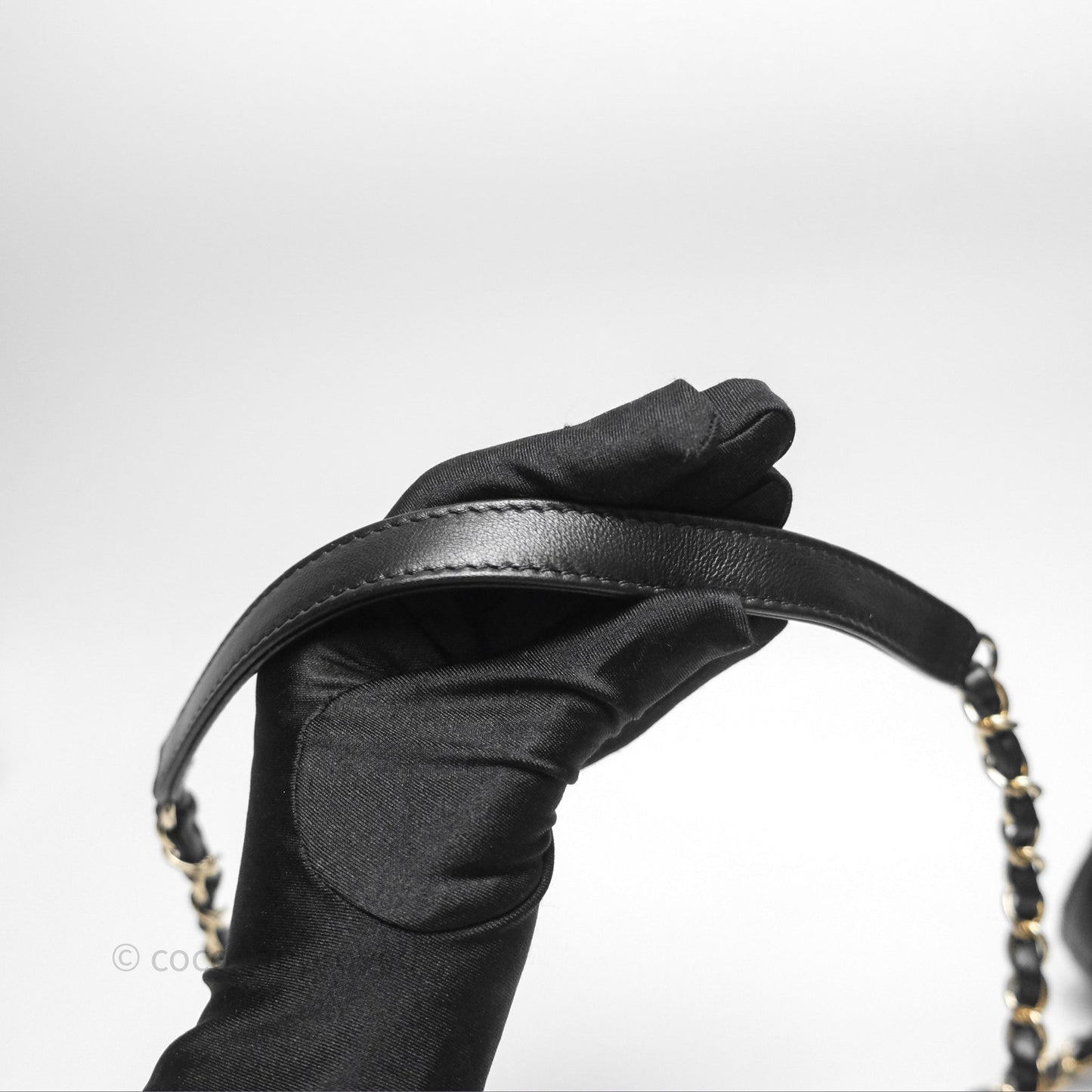 Chanel Small Trendy CC Black Chevron Lambskin Gold Hardware