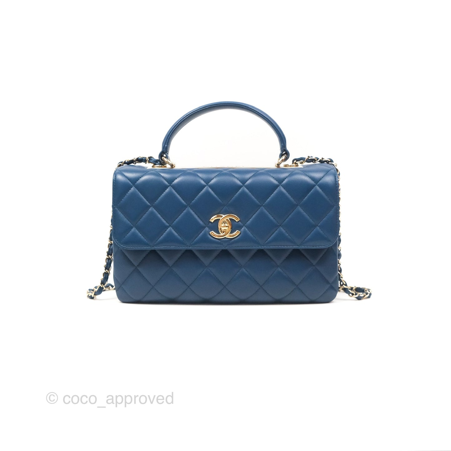 Chanel Medium Trendy CC Navy Blue Lambskin Gold Hardware