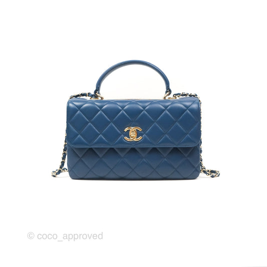 Chanel Medium Trendy CC Navy Blue Lambskin Gold Hardware