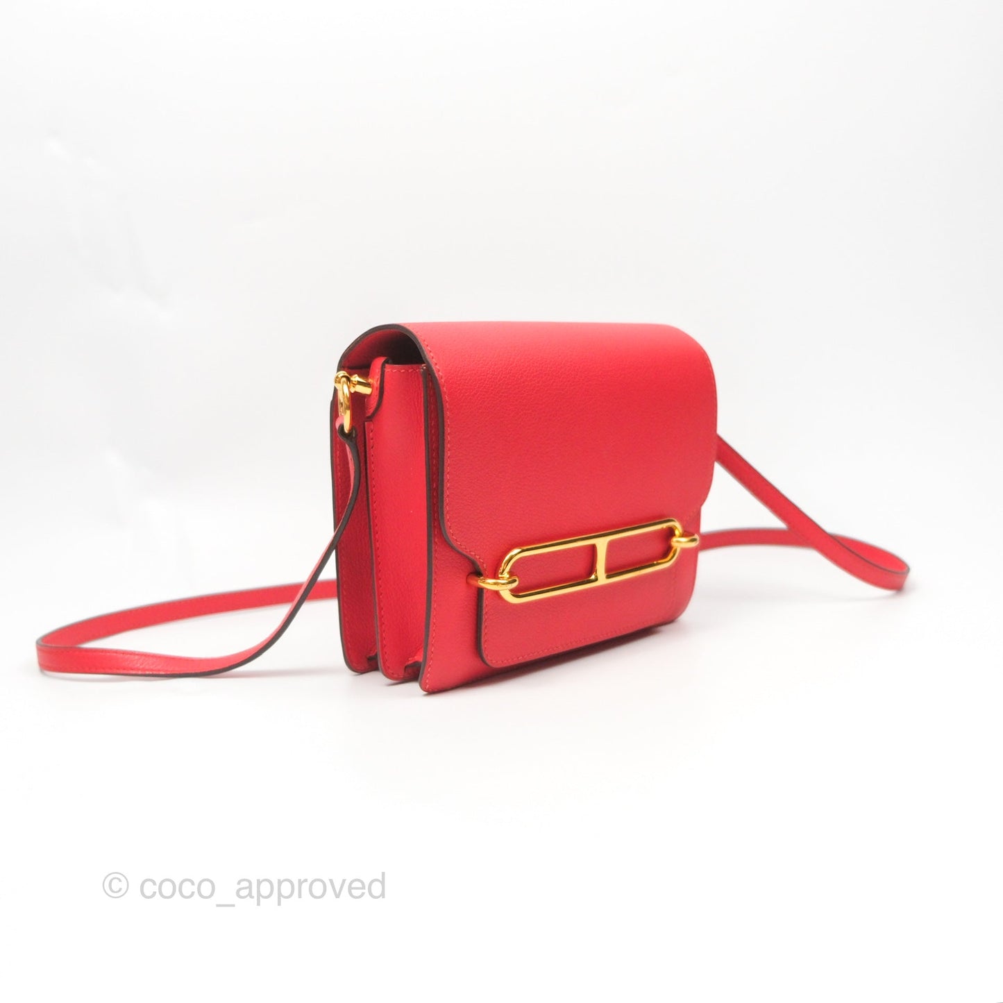 Hermès Roulis Mini 18 Rouge De Coeur Evercolor Permabrass Hardware