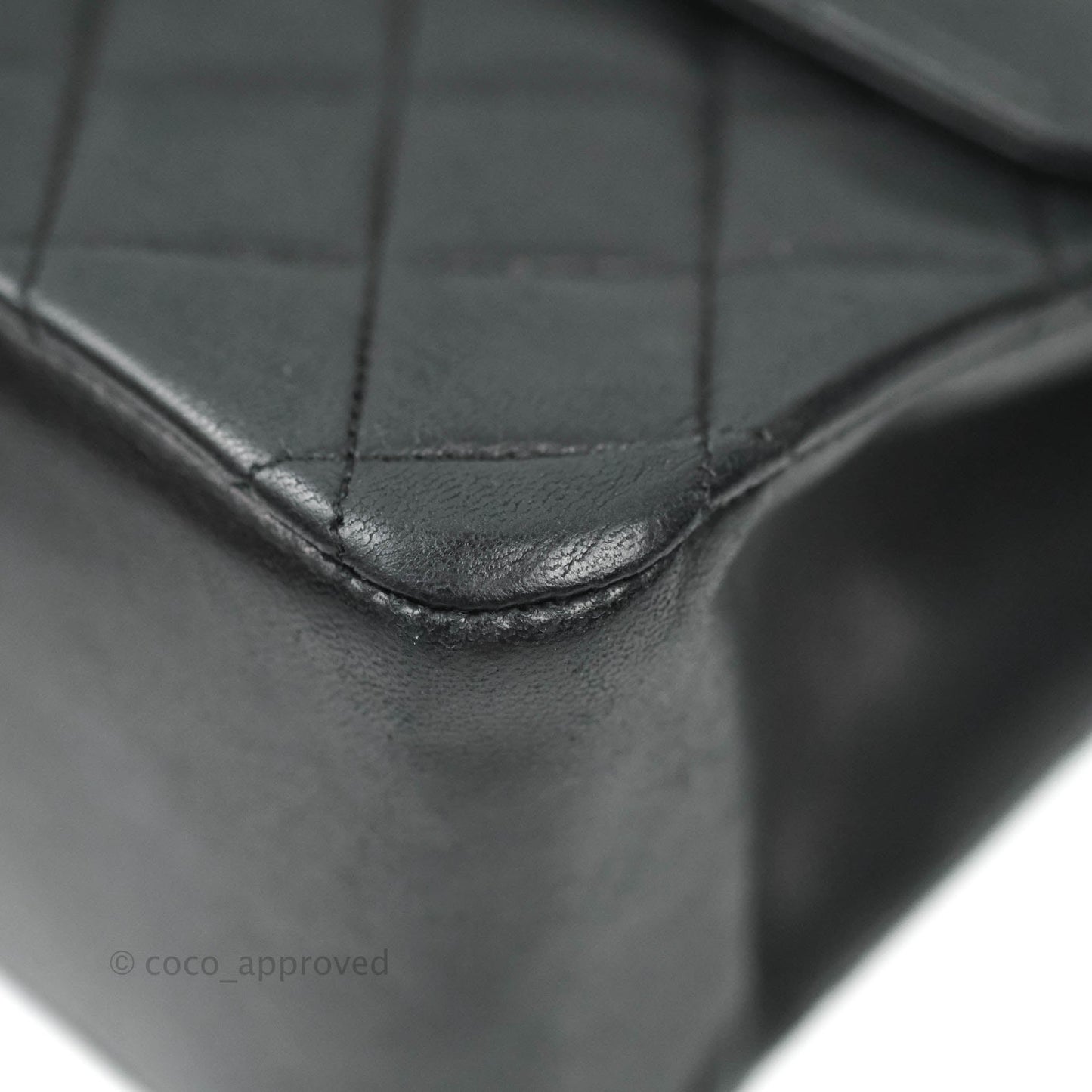 Chanel Vintage M/L Quilted Lambskin Medium Double Flap Bag Black