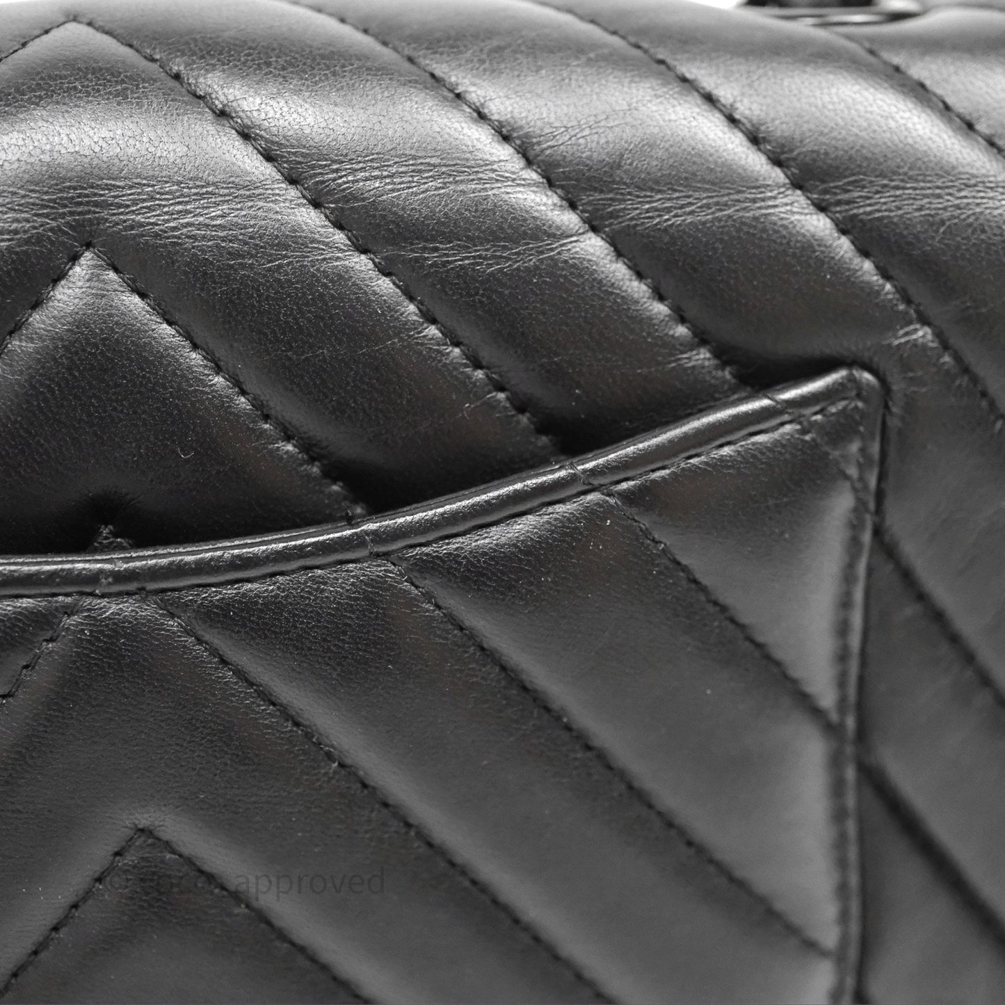 Chanel Quilted Mini Rectangular Chevron Black Lambskin So Black Hardware