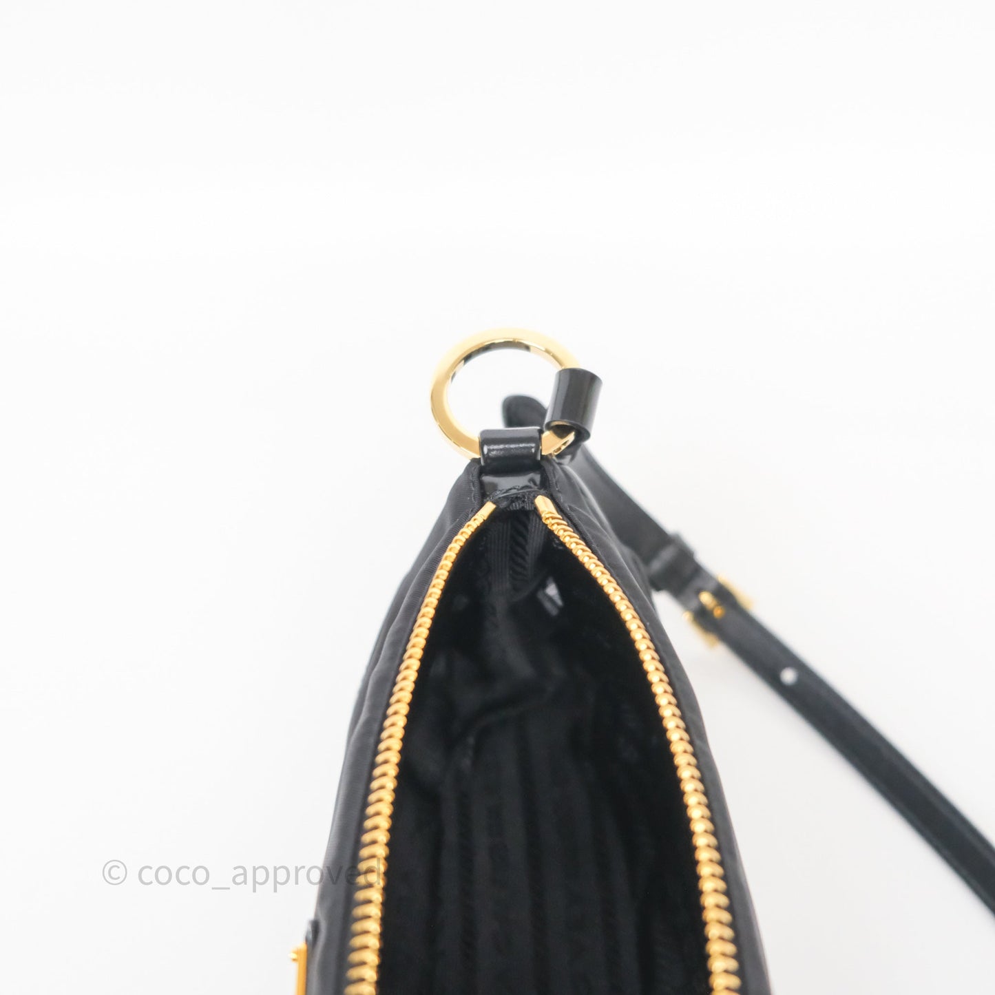 Prada Re-Edition 2002 Re-Nylon Small Shoulder Bag Black Gold Hardware