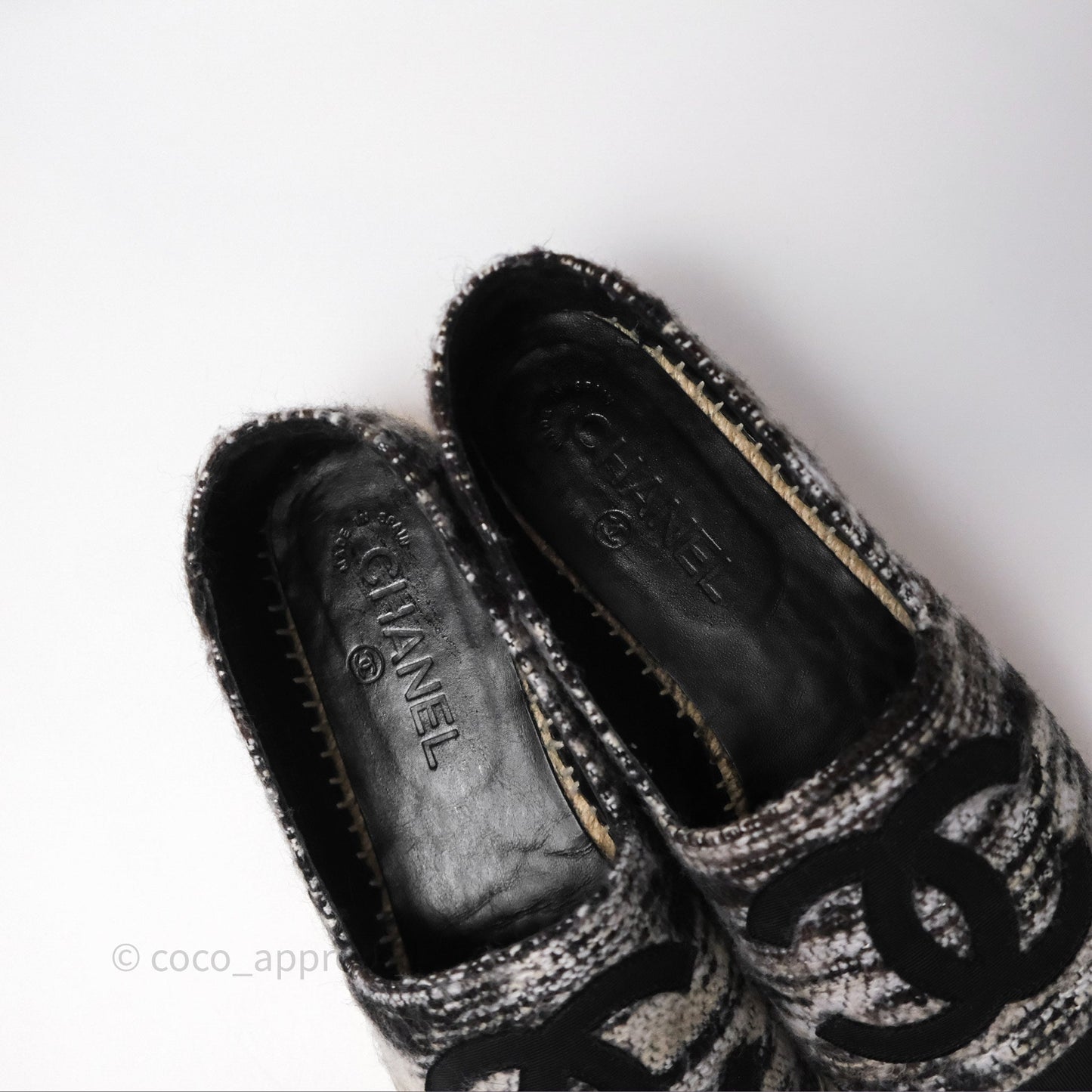 Chanel Espadrille Black Tweed Size 38