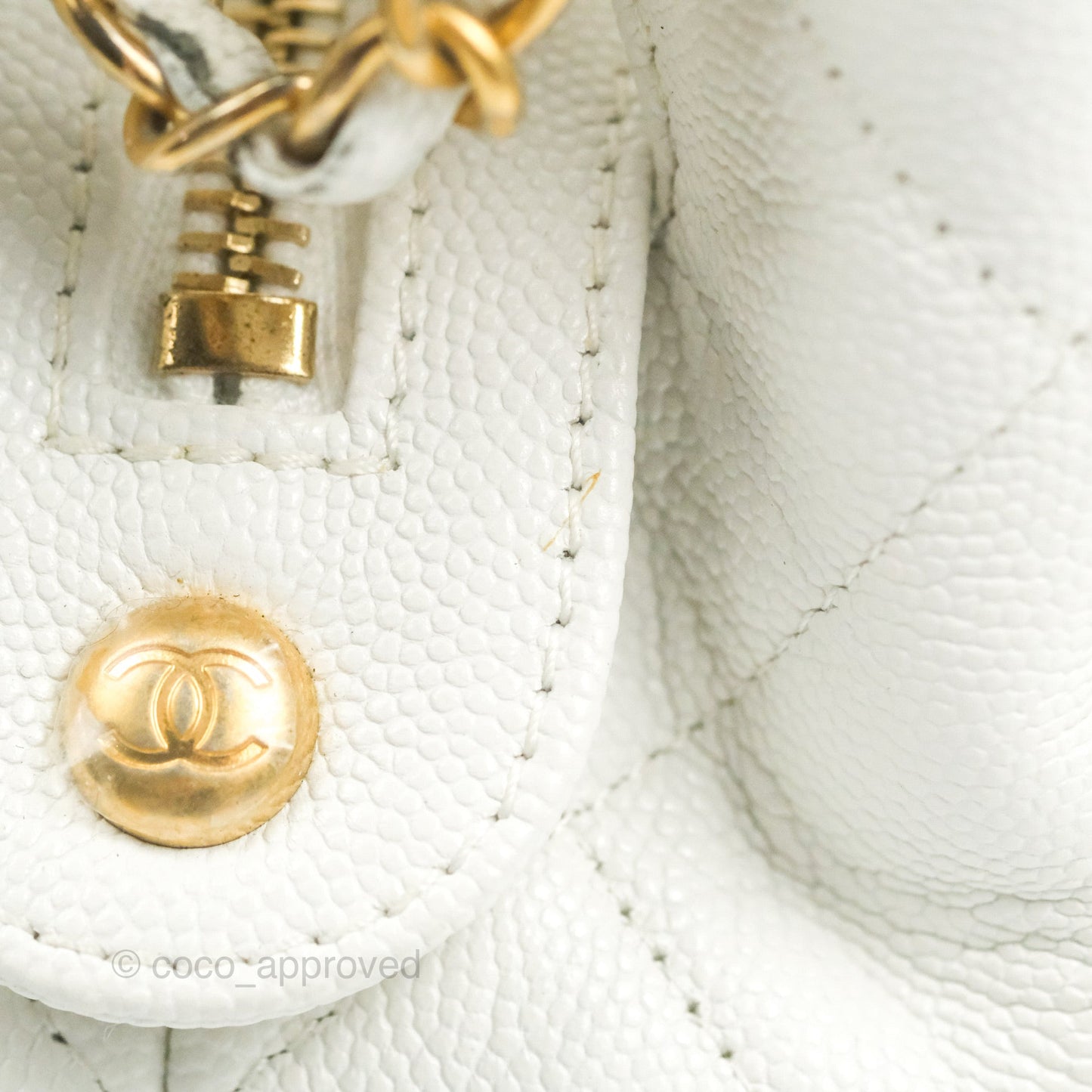 Chanel A Real Catch Shopping Bag White Caviar