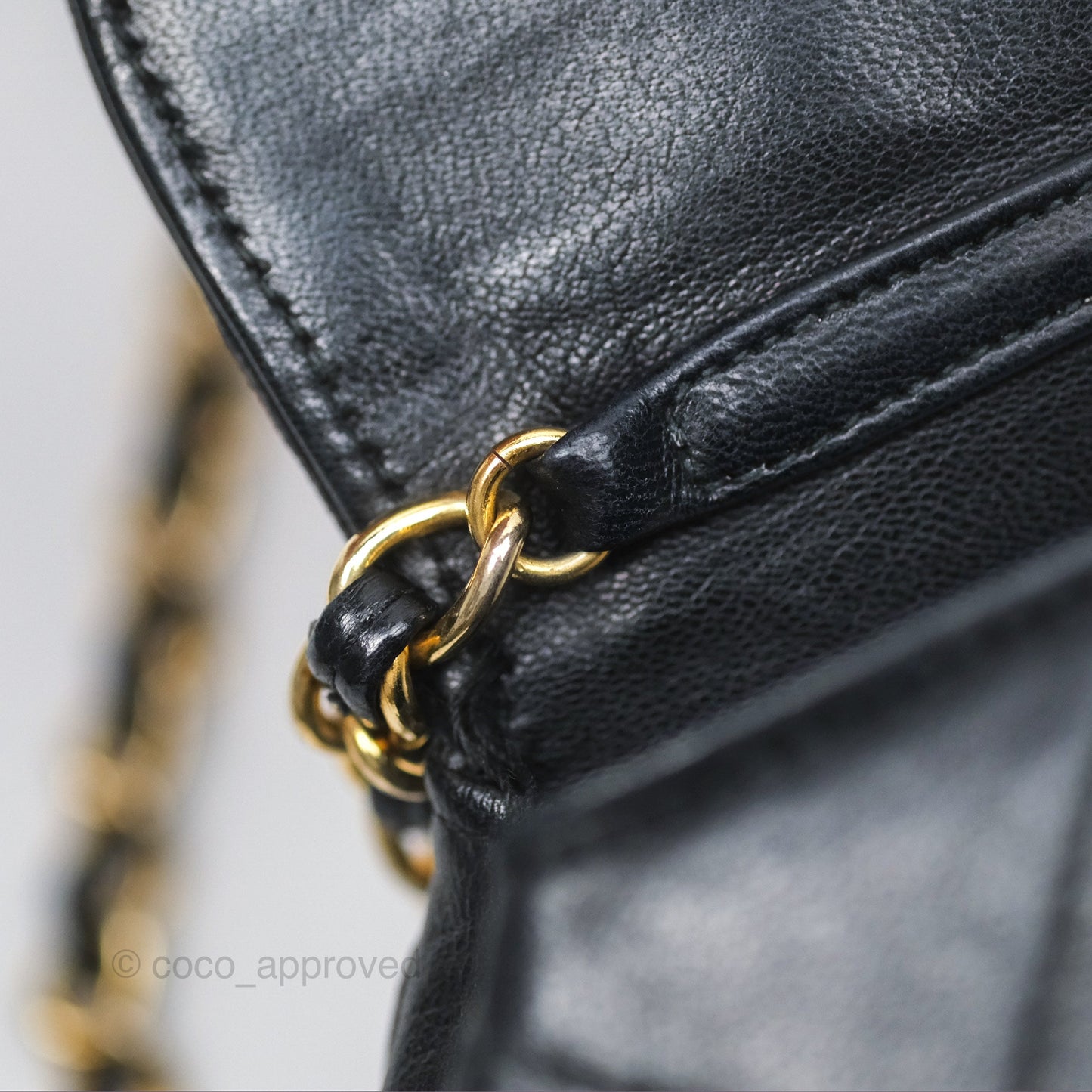 Chanel Vintage Mini Clutch with Chain Black Lambskin Gold Hardware