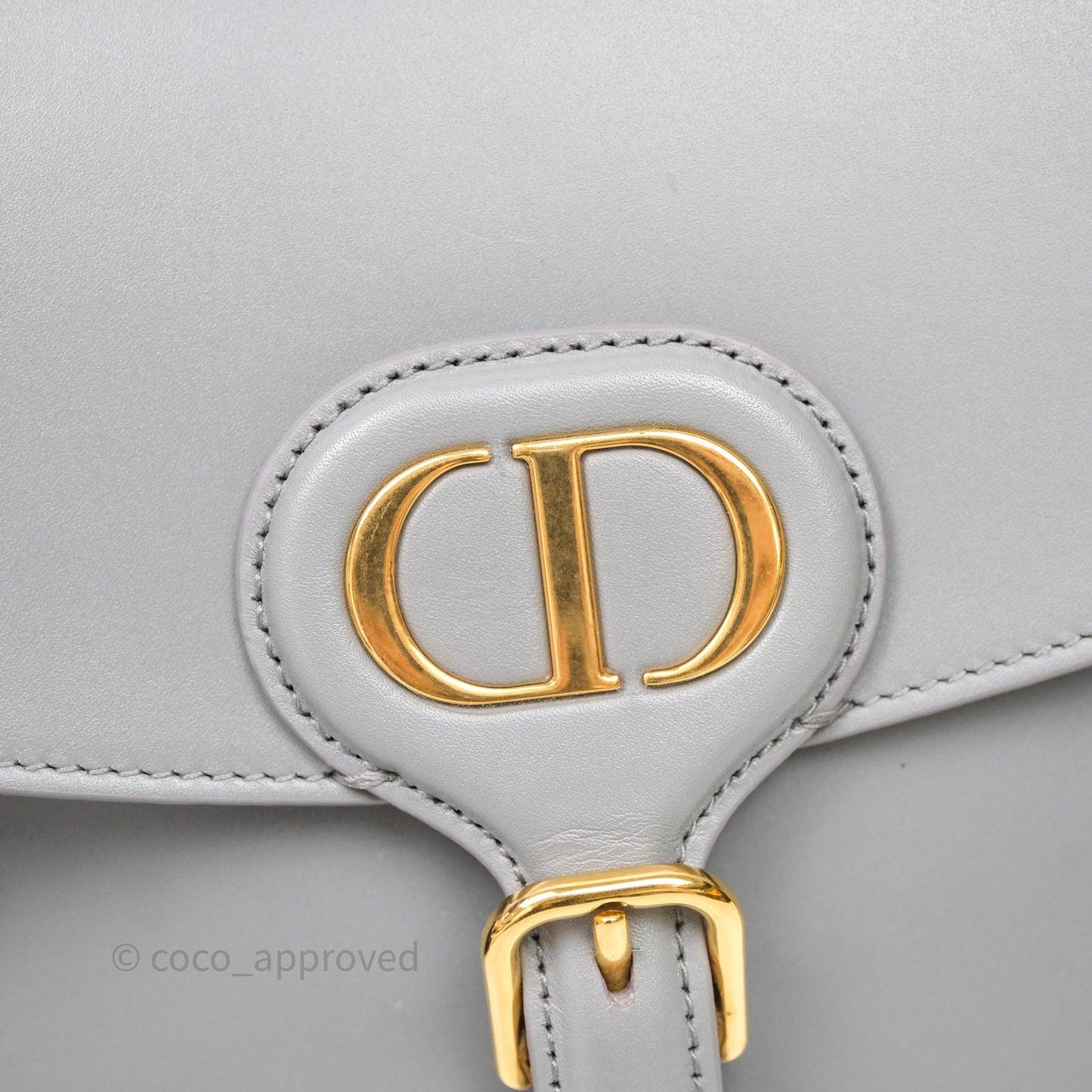 Christian Dior Medium Bobby Flap Grey Box Calfskin