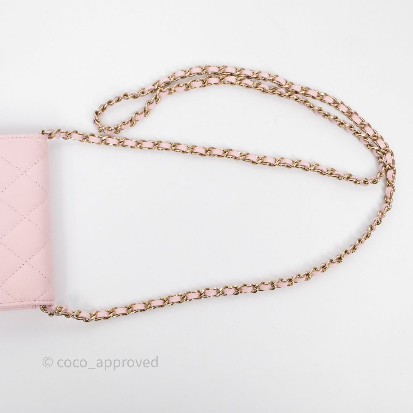 Chanel Mini Clutch With Chain Light Pink Caviar Gold Hardware