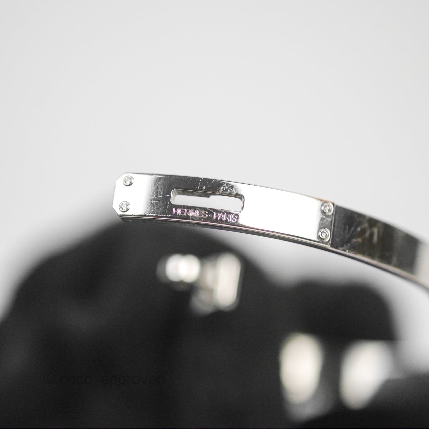 Hermès Kelly Bracelet PM 4 Diamonds White Gold