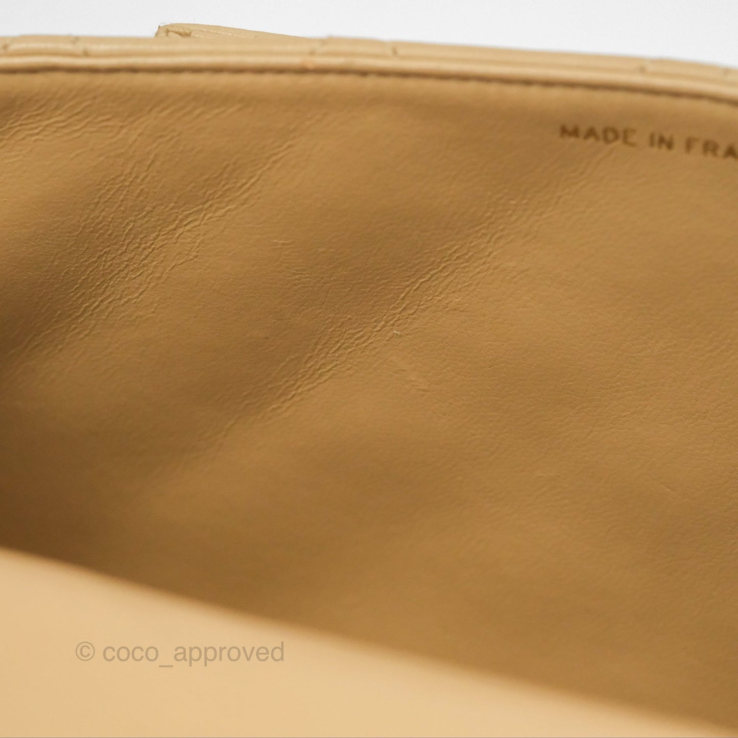Chanel Vintage Flap Bag Beige Lambskin Gold Hardware