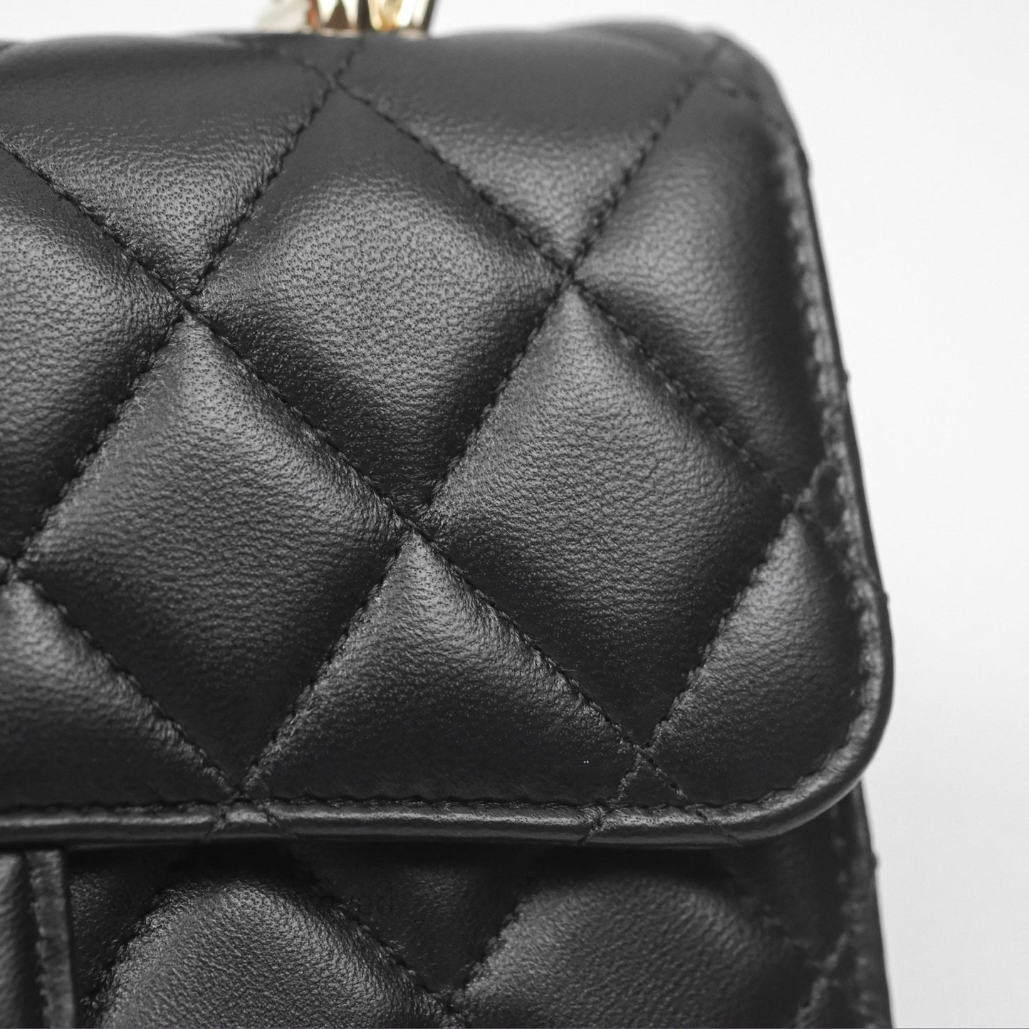 Chanel Top Handle Mini WOC Black Lambskin Gold Hardware