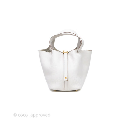 Hermes Picotin Lock 18 Gris Pale M4 Clemence Gold Hardware
