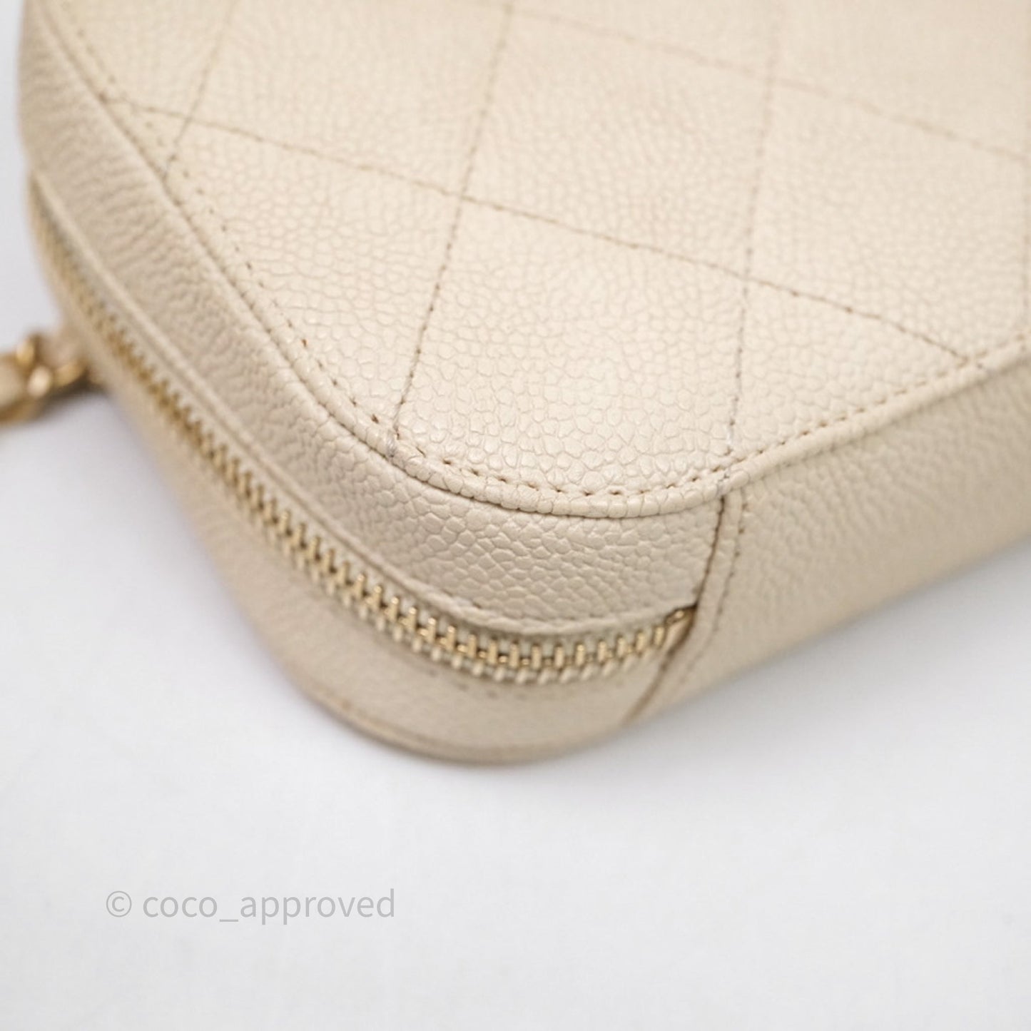 Chanel Quilted Caviar Waist Bag Ivory Aged Gold Hardware