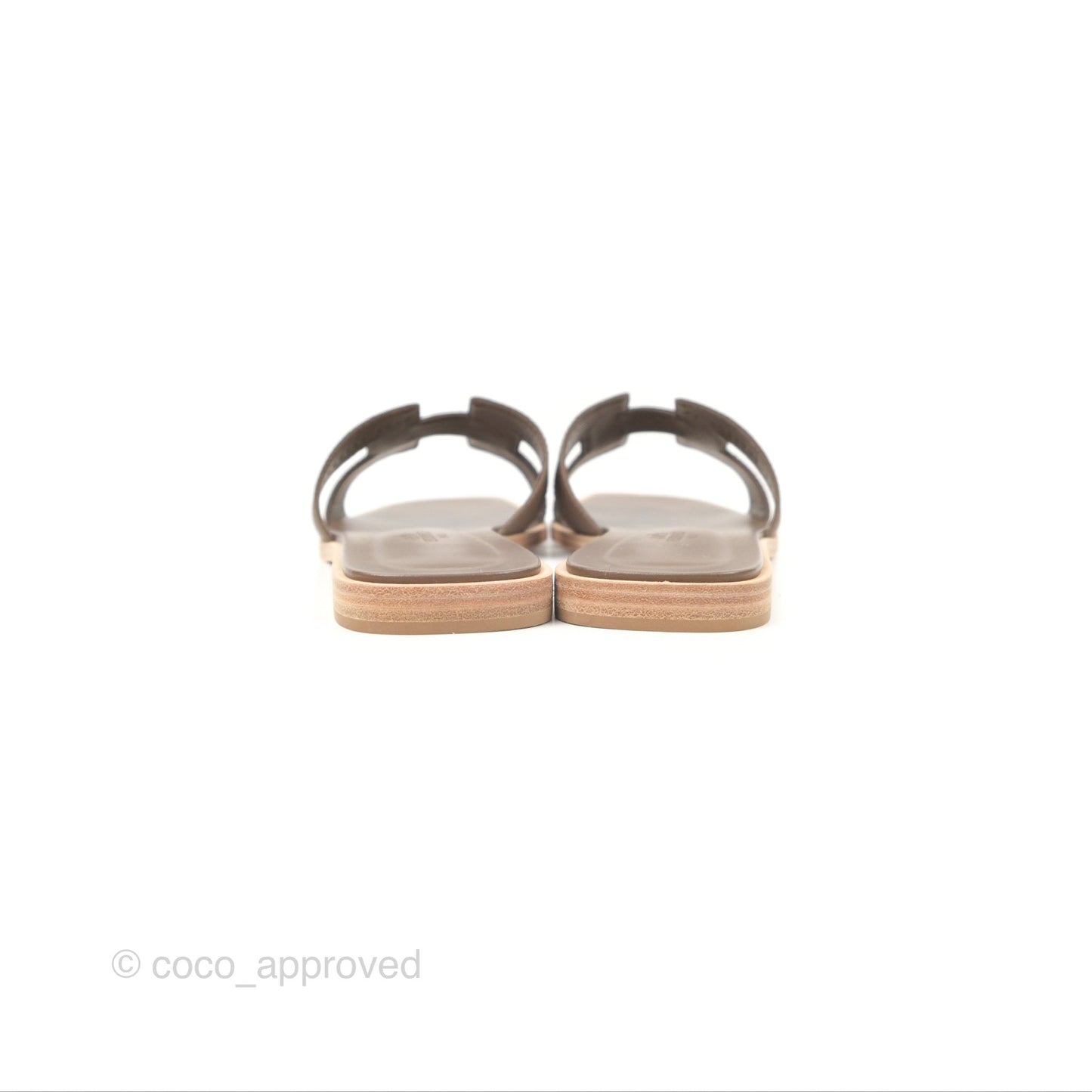 Hermès Oran Sandals Etoupe Epsom Size 38