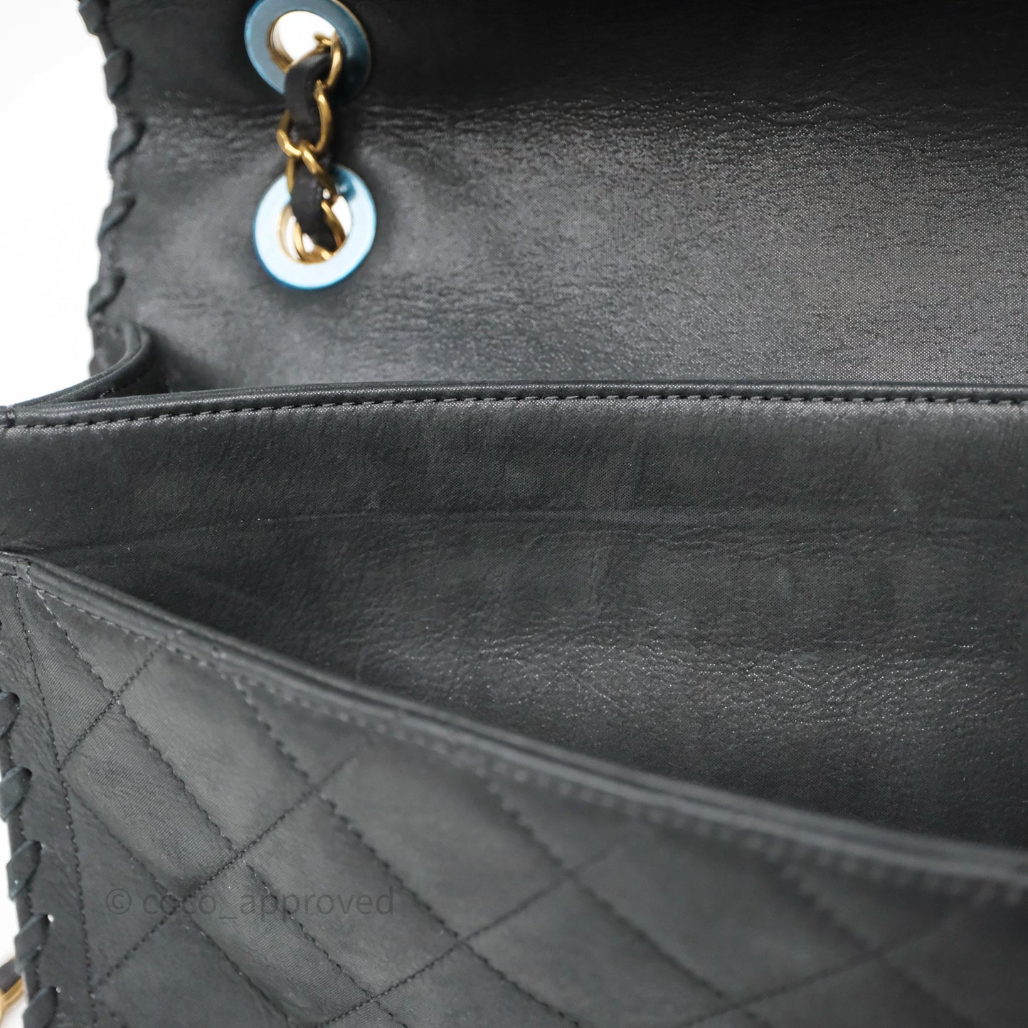 Chanel Braided Flap Bag Black Nubuck Aged Gold Hardware