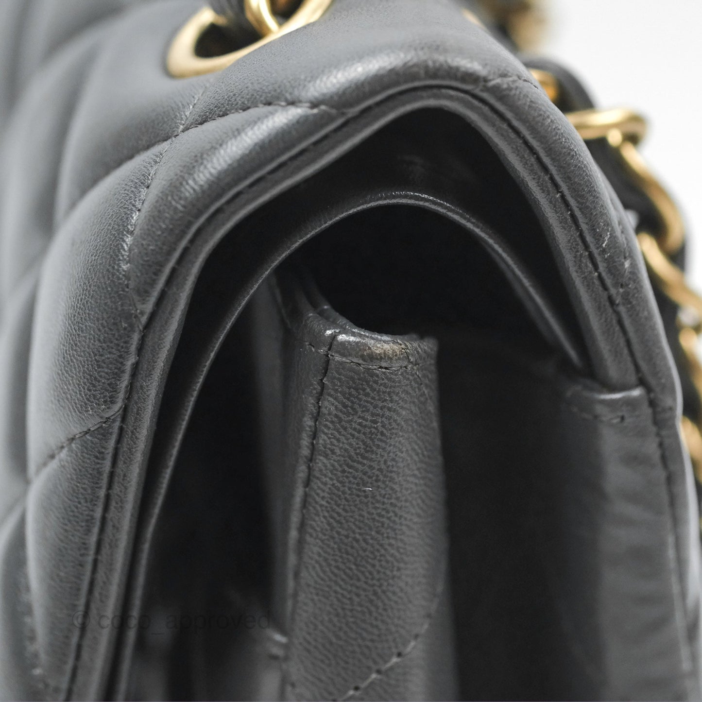 Chanel Jumbo Double Flap Dark Grey Lambskin Brushed Gold Hardware⁣⁣