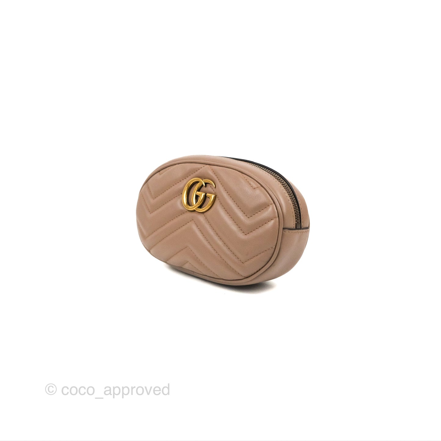 Gucci GG Marmont Matelassé Oval Belt Bag Dusty Pink