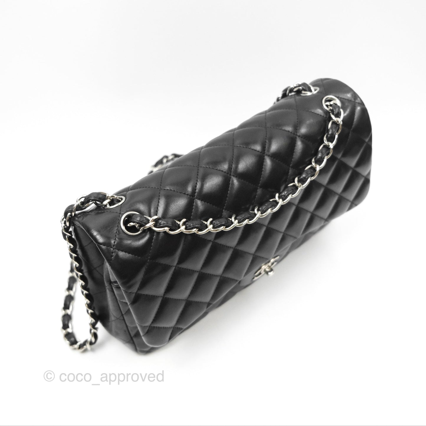 Chanel Jumbo Double Flap Black Lambskin Silver Hardware⁣⁣