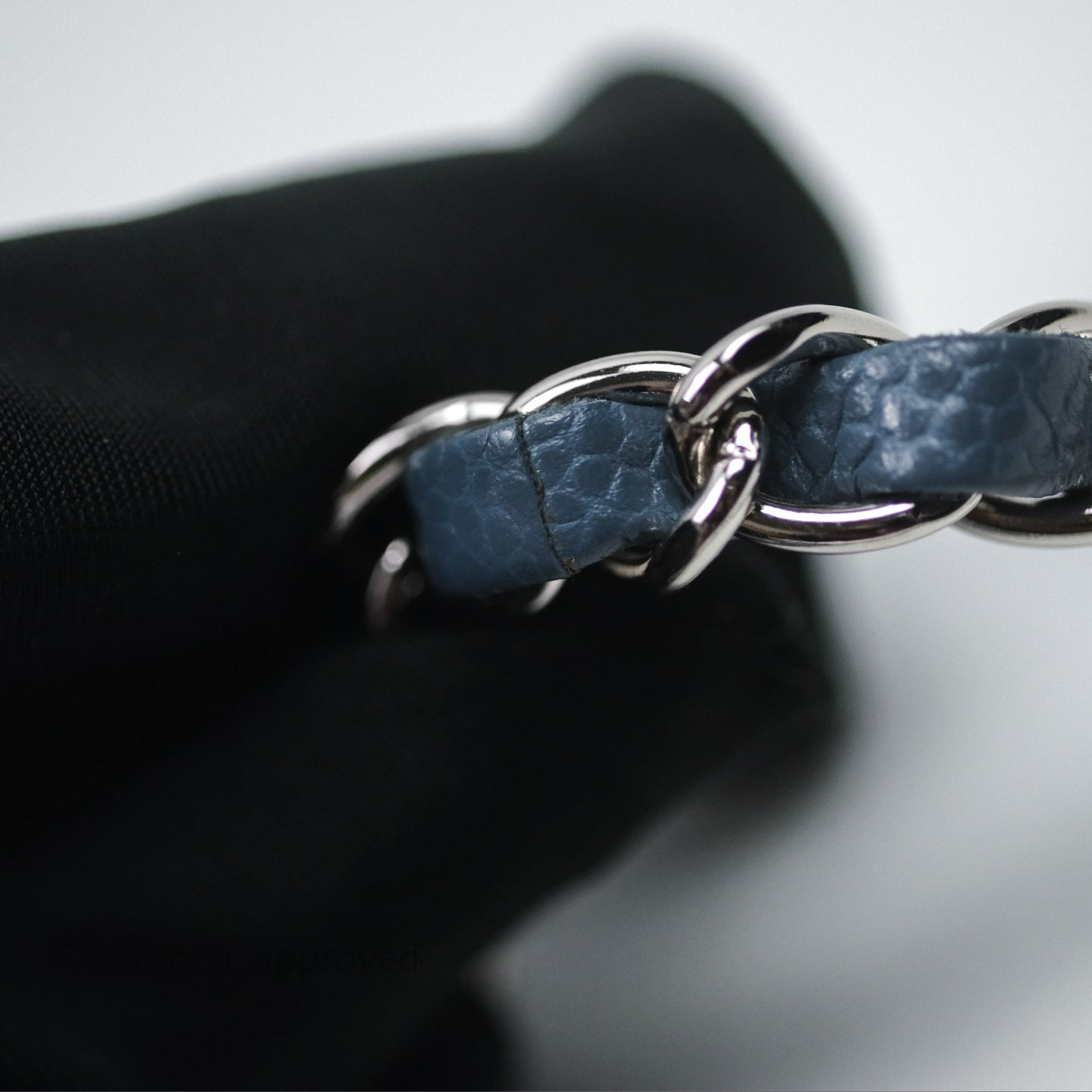 Chanel Quilted Mini Rectangular Blue Caviar Silver Hardware