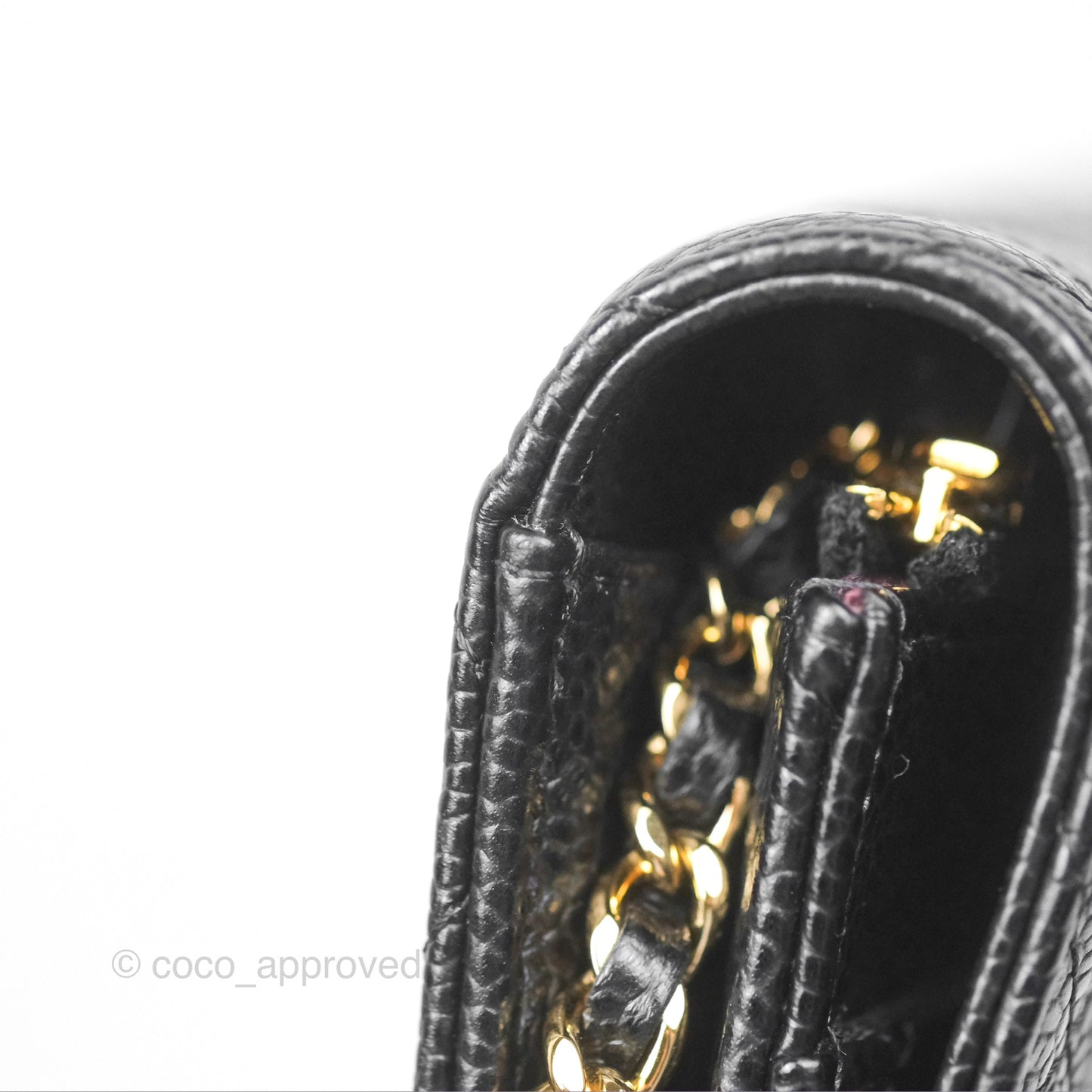 Chanel Classic Wallet On Chain WOC Quilted Black Caviar Gold Hardware