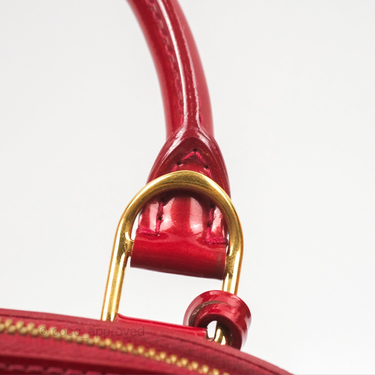 Louis Vuitton Alma BB Red Patent Gold Hardware