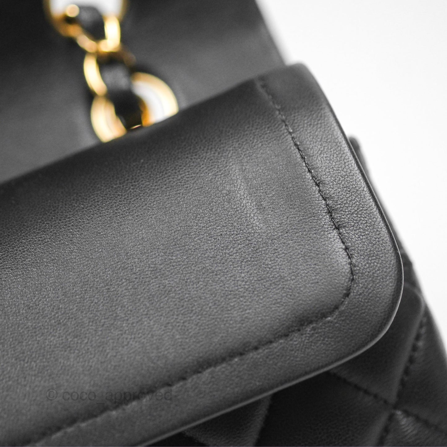 Chanel Classic M/L Medium Flap Quilted Black Lambskin Gold Hardware