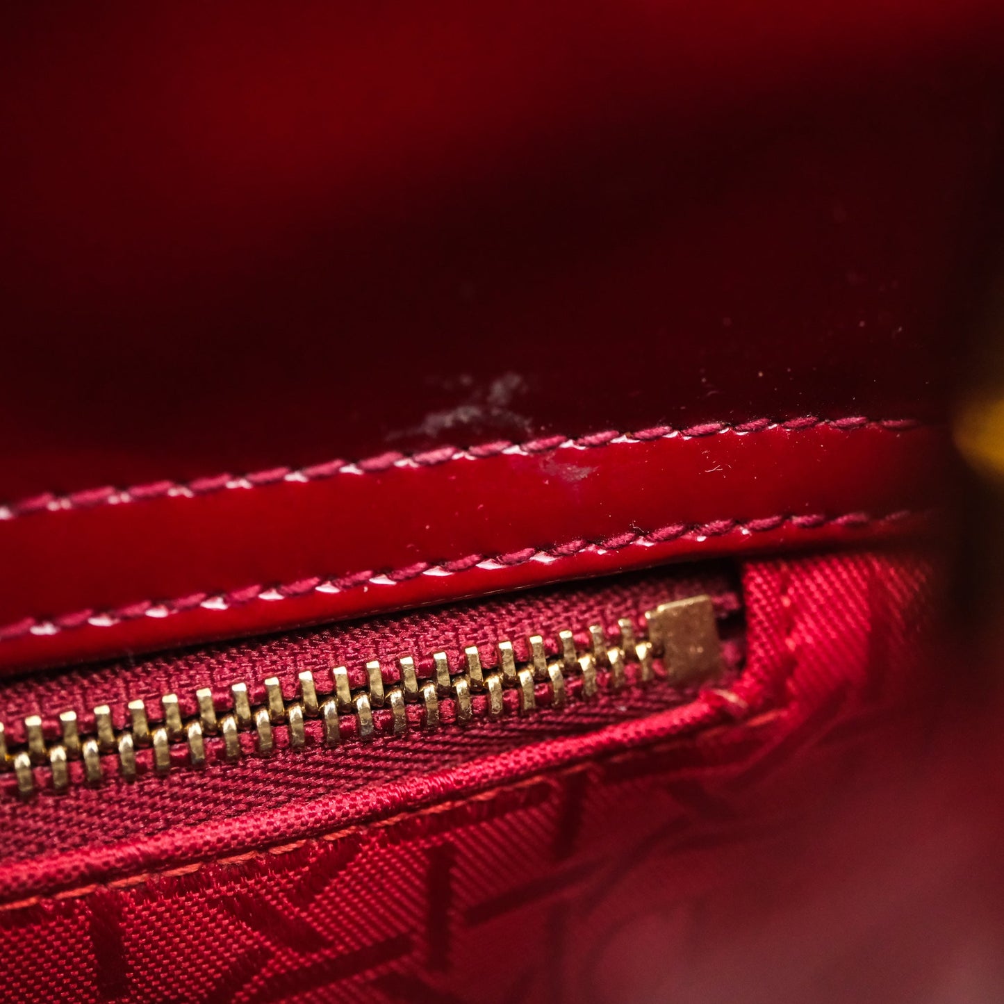 Christian Dior Mini Lady Dior Red Patent Cannage Gold Hardware