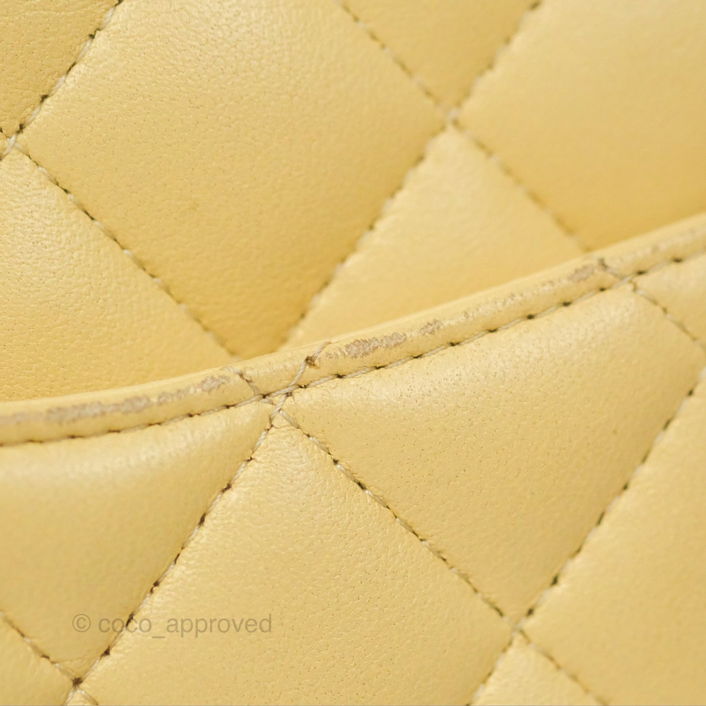 Chanel Mini Square Quilted Yellow Lambskin Gold Hardware