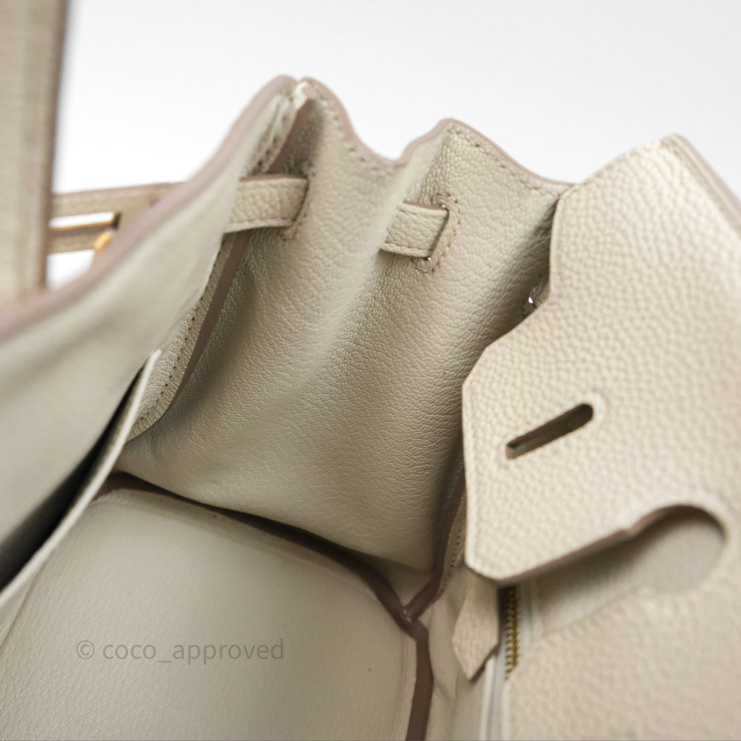 Hermès Birkin 25 Retourne Craie 10 Togo Gold Hardware
