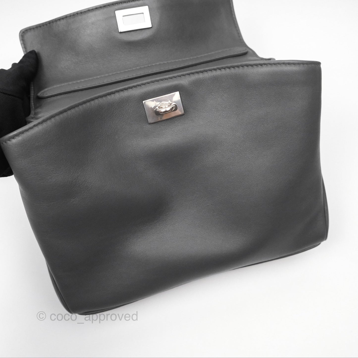 Balenciaga Rodeo Mini in Grey Smooth Calfskin Antique Silver Hardware