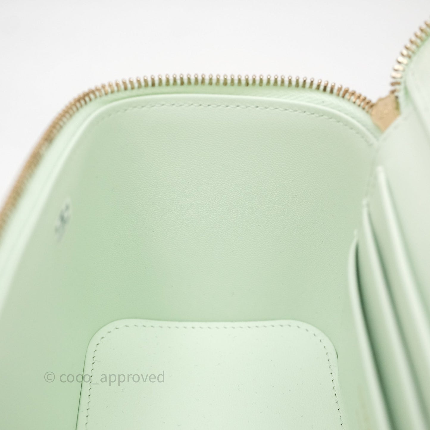 Chanel Vanity Rectangular Top Handle Mint Green Caviar Gold Hardware