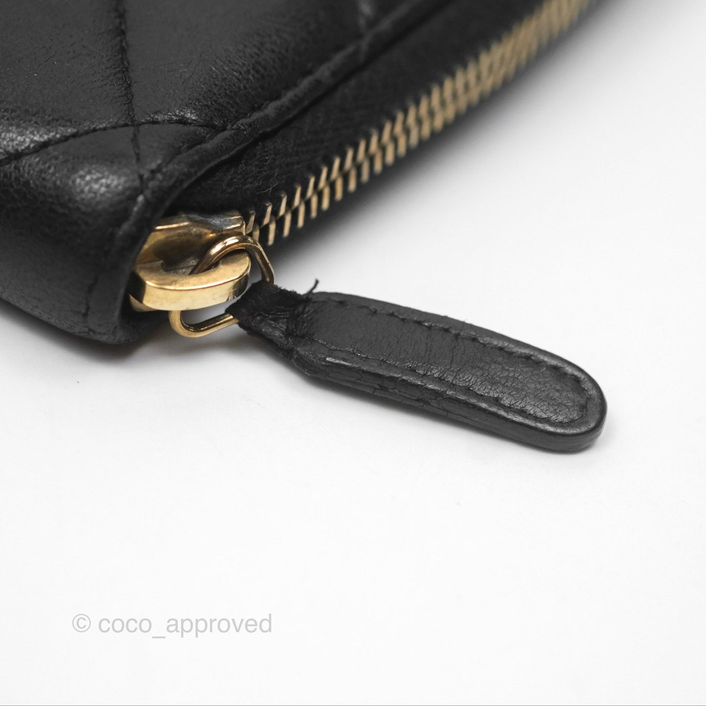 Chanel Zip Around Organiser Wallet Black Lambskin Gold Hardware