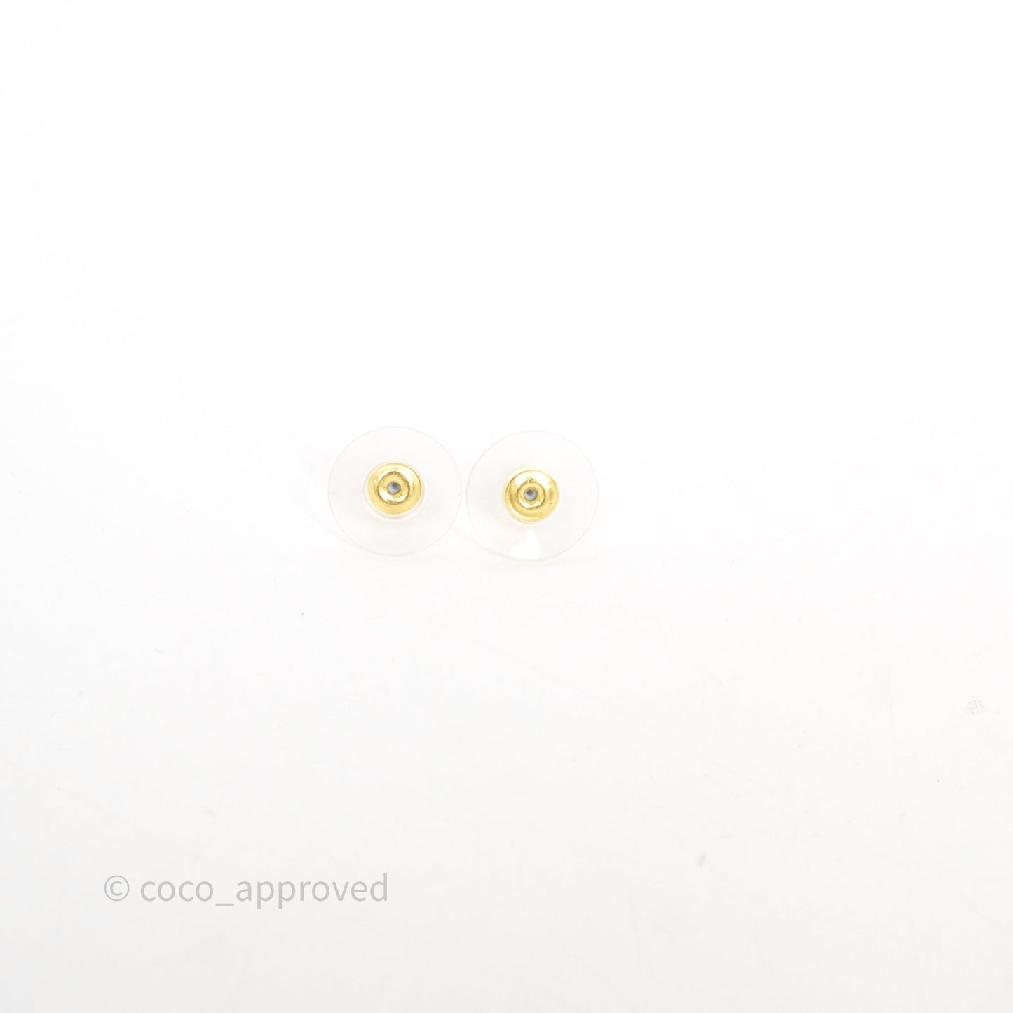 Chanel CC Sphere Earrings Gold Tone 25K