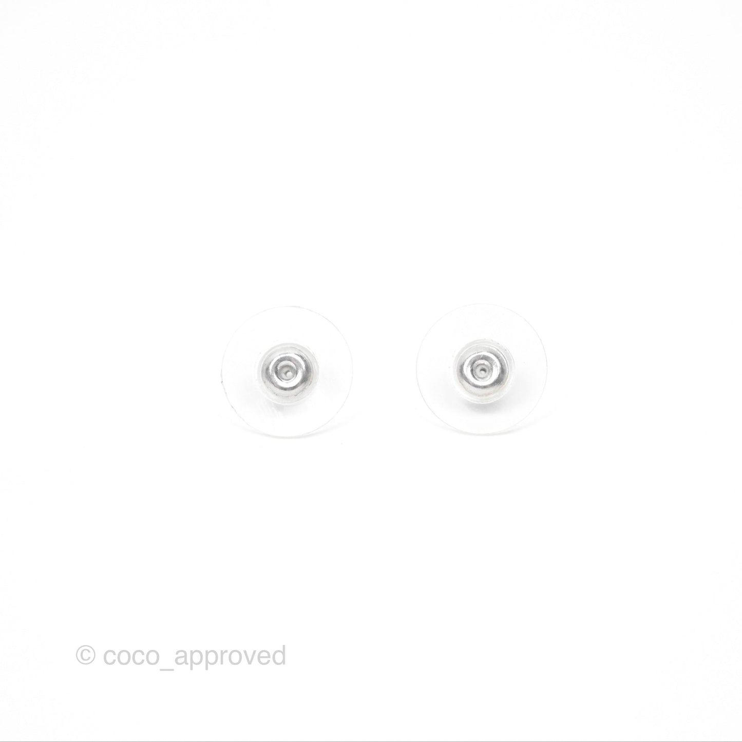 Chanel CC Earrings Silver Tone 15A