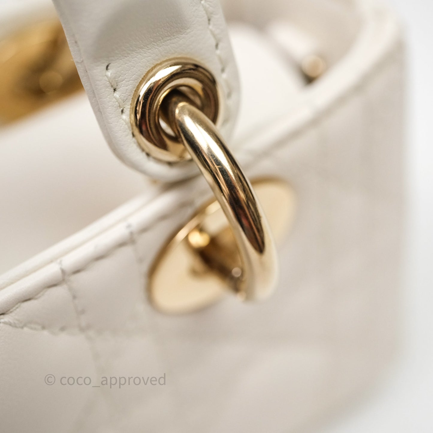 Christian Dior Micro Lady D-Joy Bag Latte Cannage Lambskin Gold Hardware