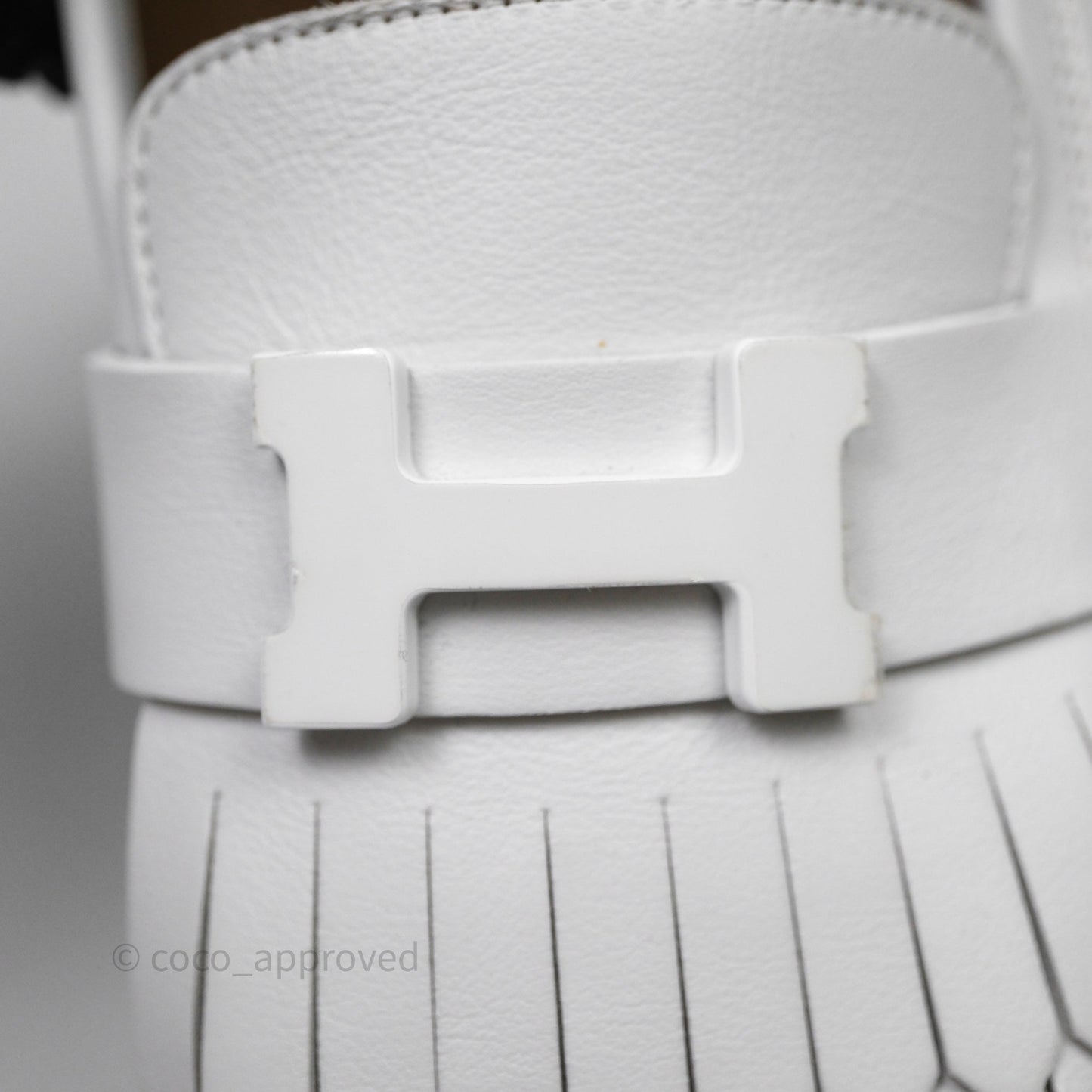 Hermès Royal Loafers White Calfskin Size 38
