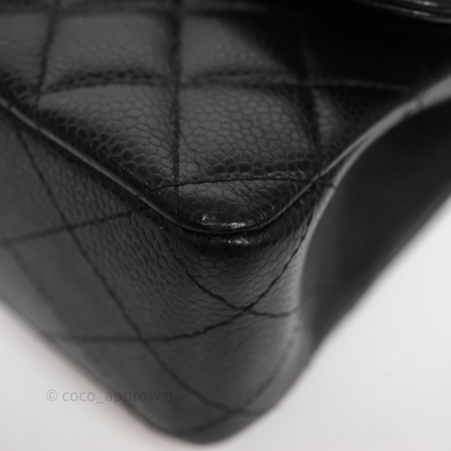 Chanel Classic M/L Medium Flap Quilted Black Caviar Gold Hardware