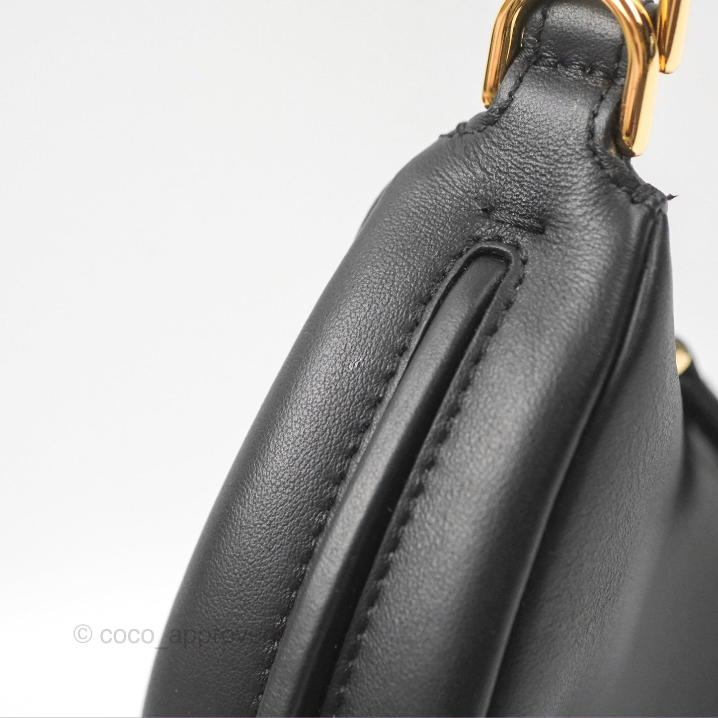 Fendi Nano Fendigraphy Hobo Bag Black Gold Hardware