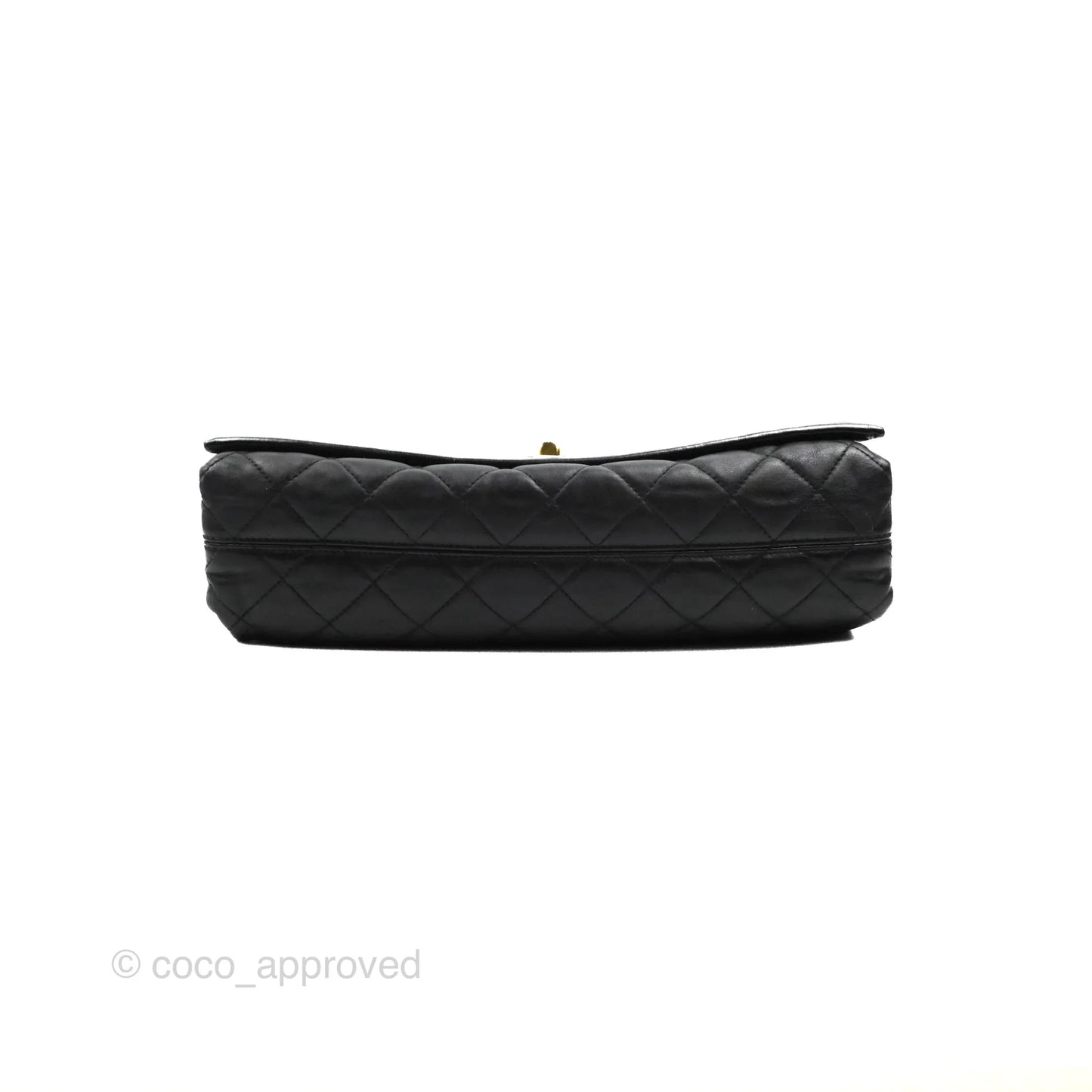Chanel Soft Elegance Flap Bag Calfskin Black Aged Gold Hardware