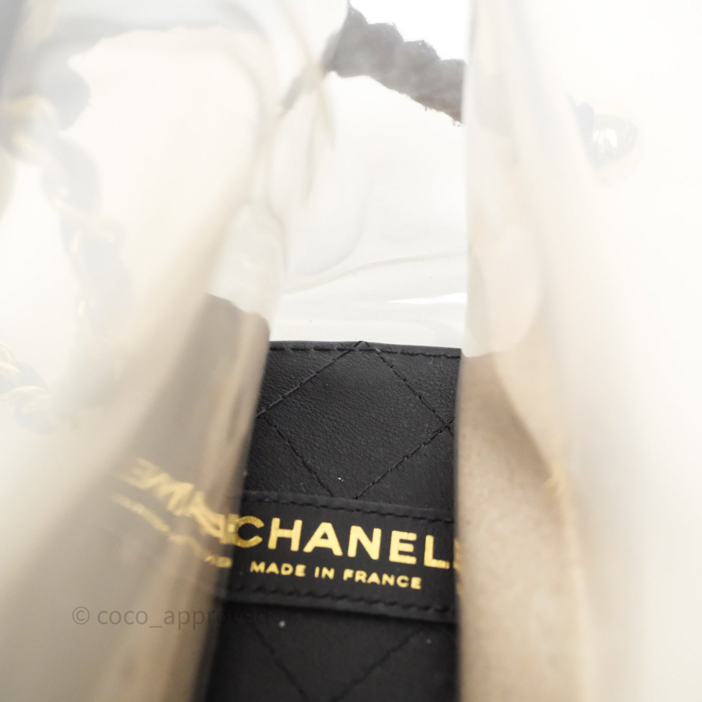 Chanel Medium Sand By The Sea PVC Flap Black Lambskin Gold Hardware