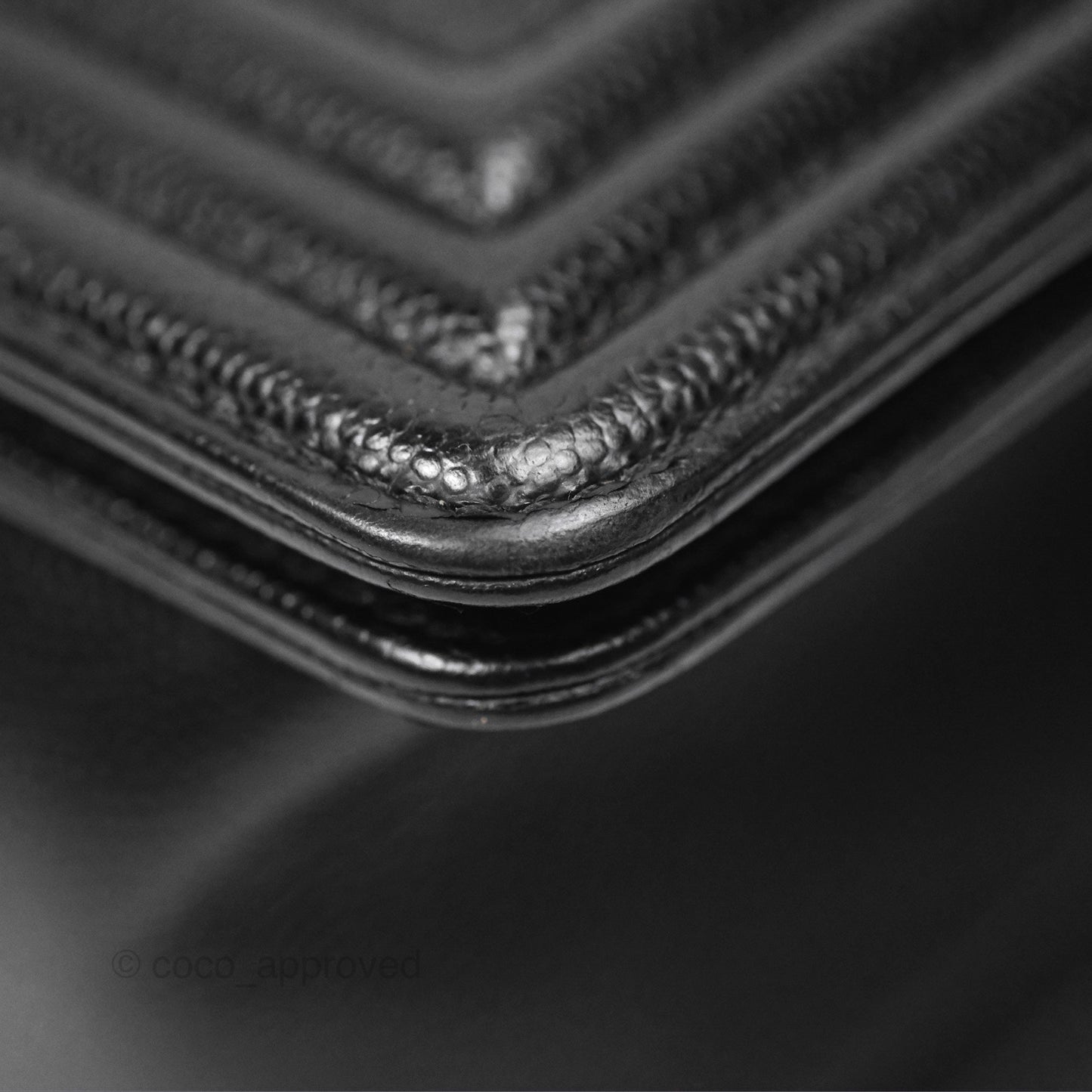 Chanel Medium Boy Quilted Black Caviar Ruthenium Hardware